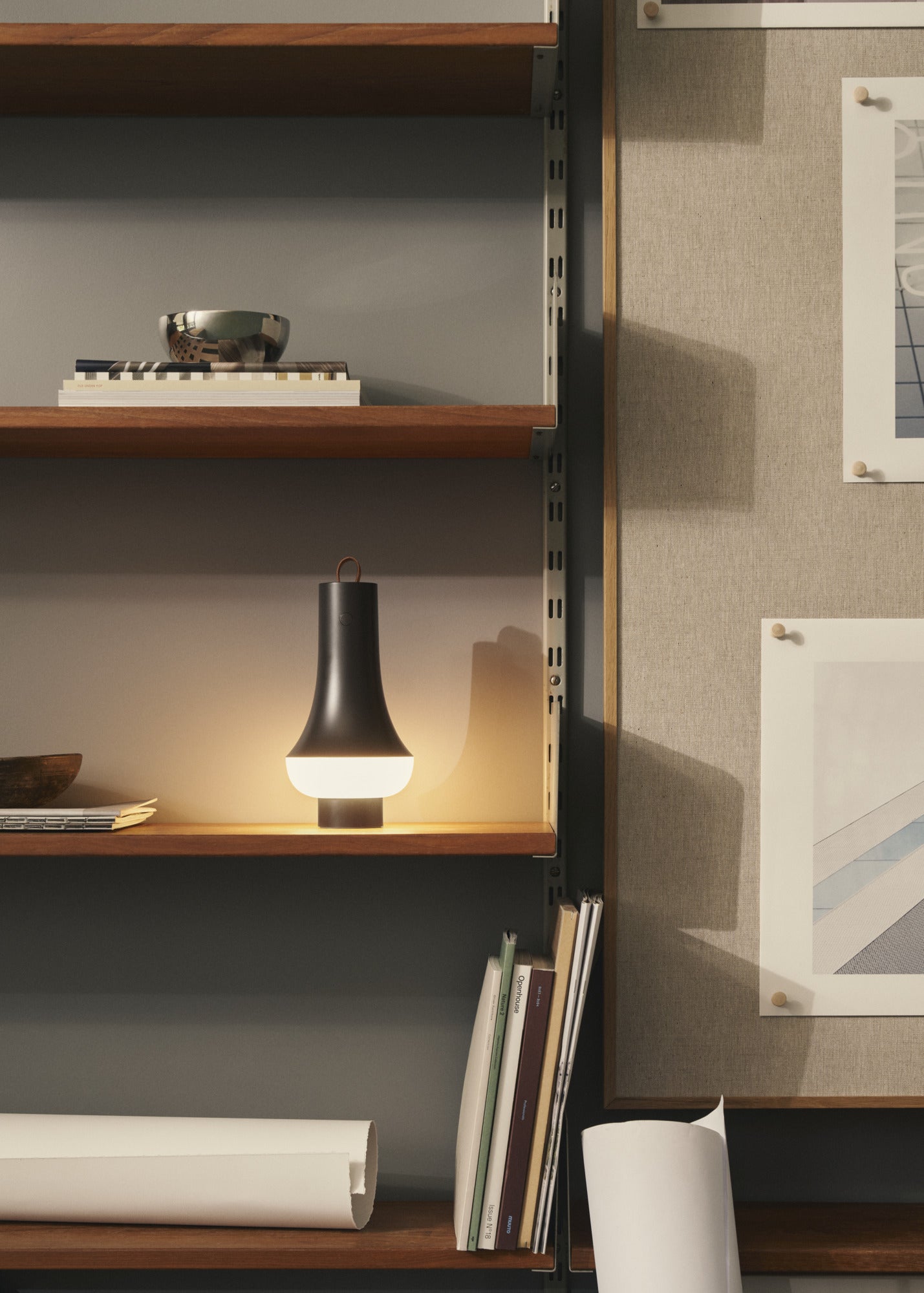 Tragbare Lampe TOMOSHI dunkelbraun