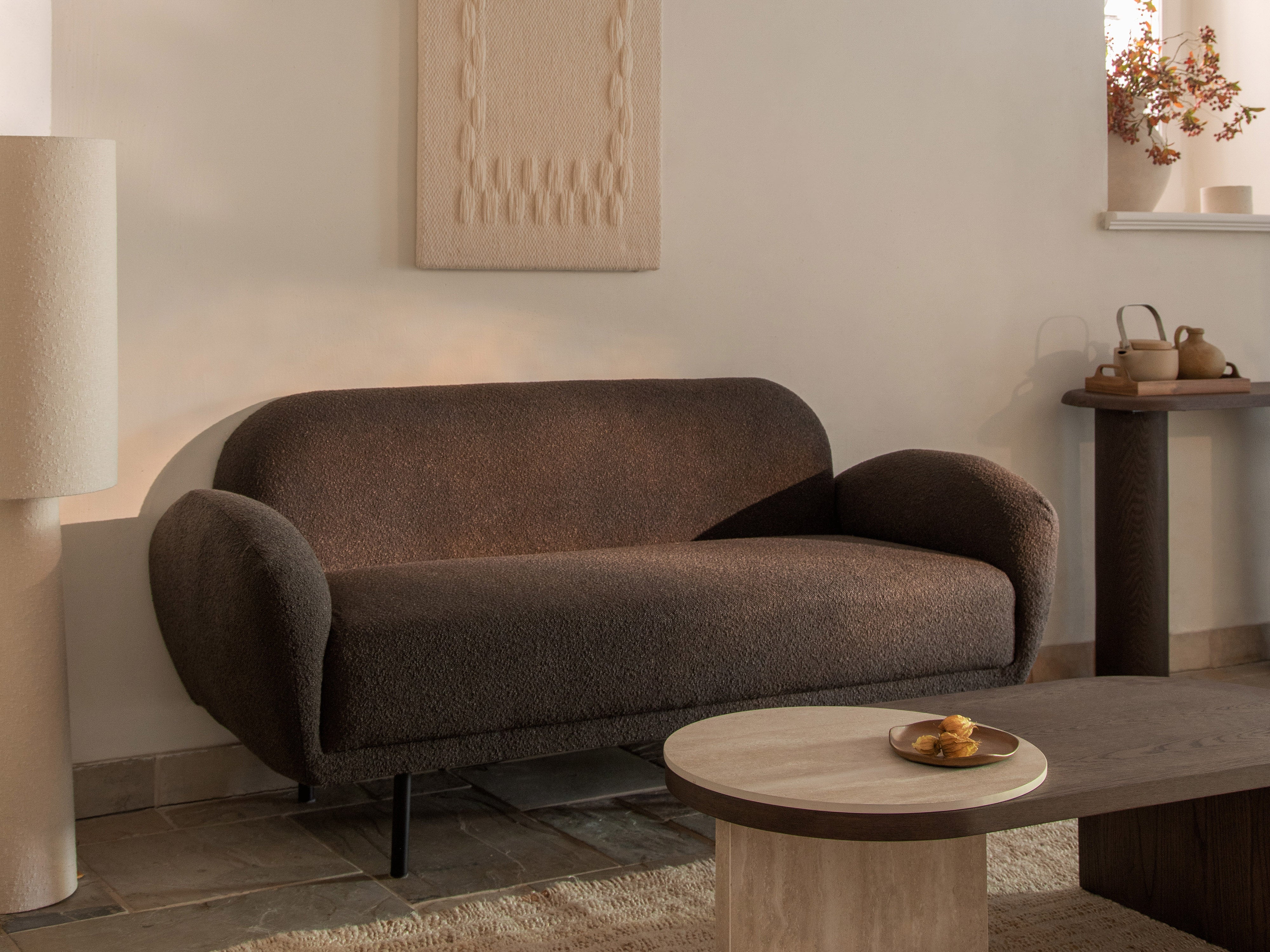 2.5-seater Sofa POPPY light beige chenille