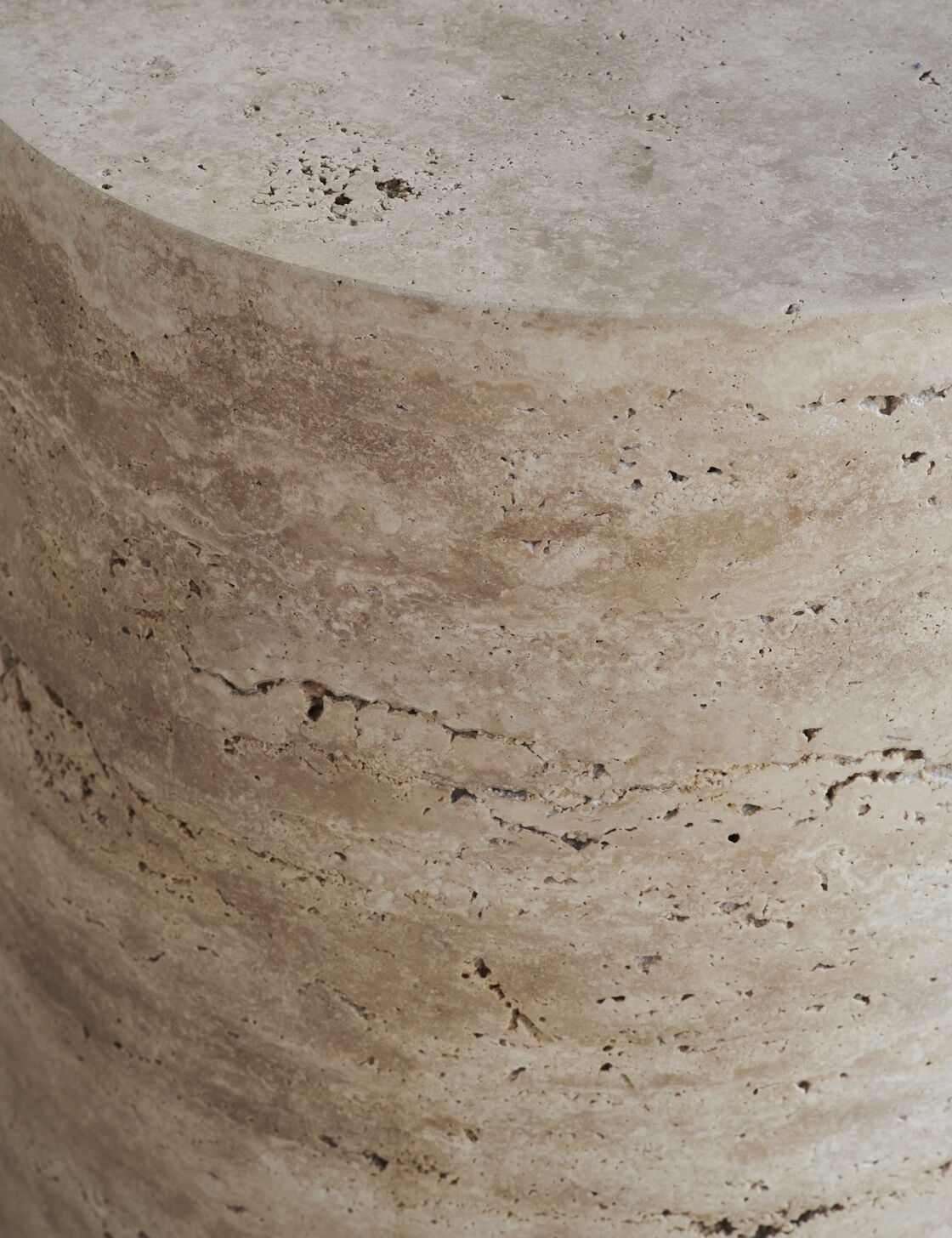 Arc floor lamp ACORN beige with travertine base
