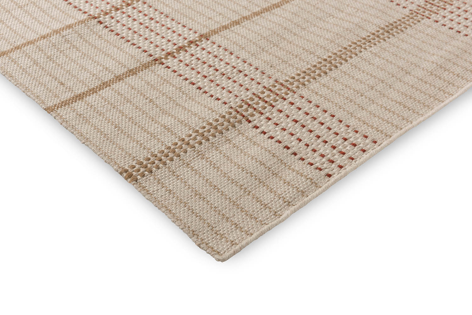 Outdoor rug of stitch beige-orange