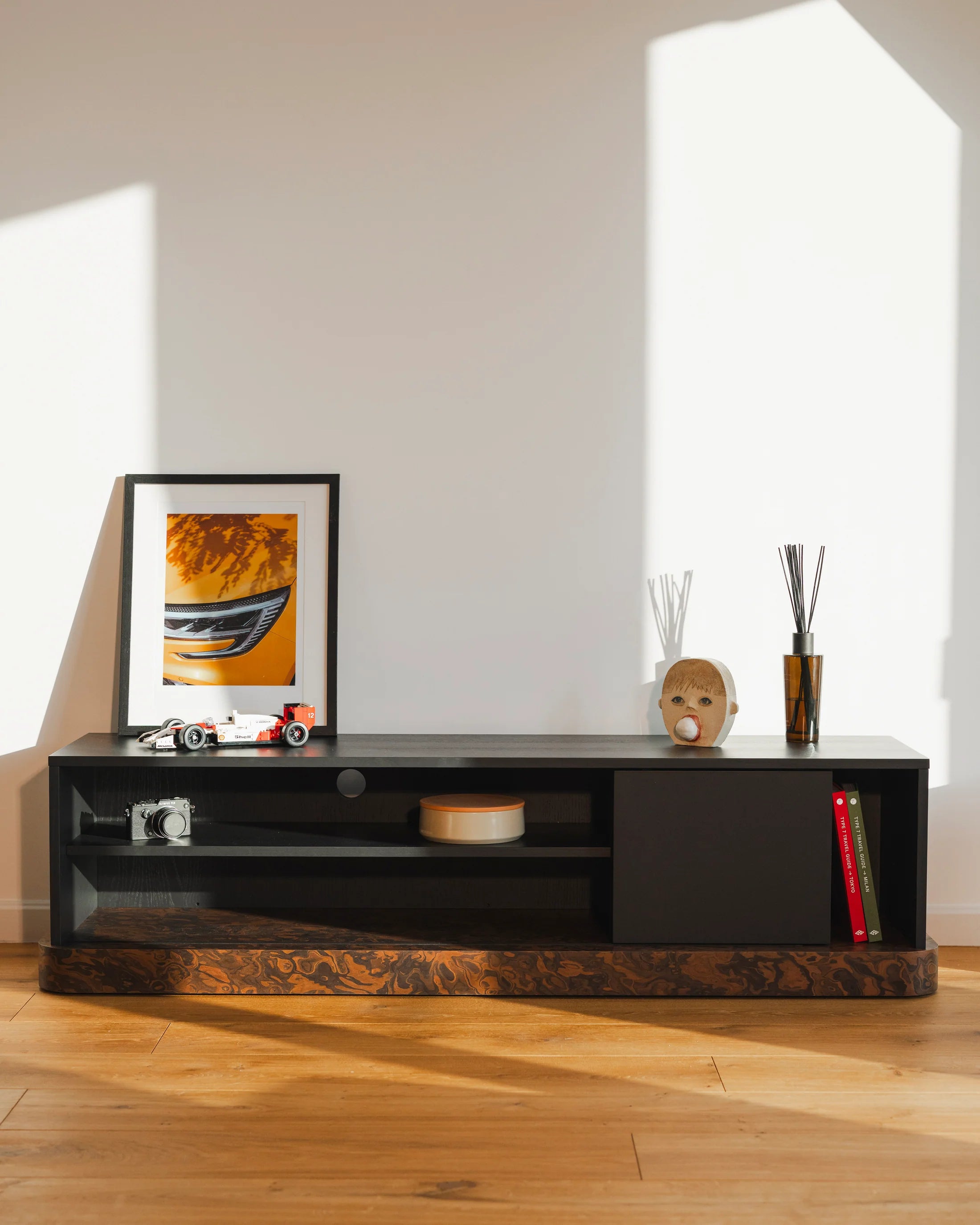BAS California Burl and Jet Black TV Cabinet