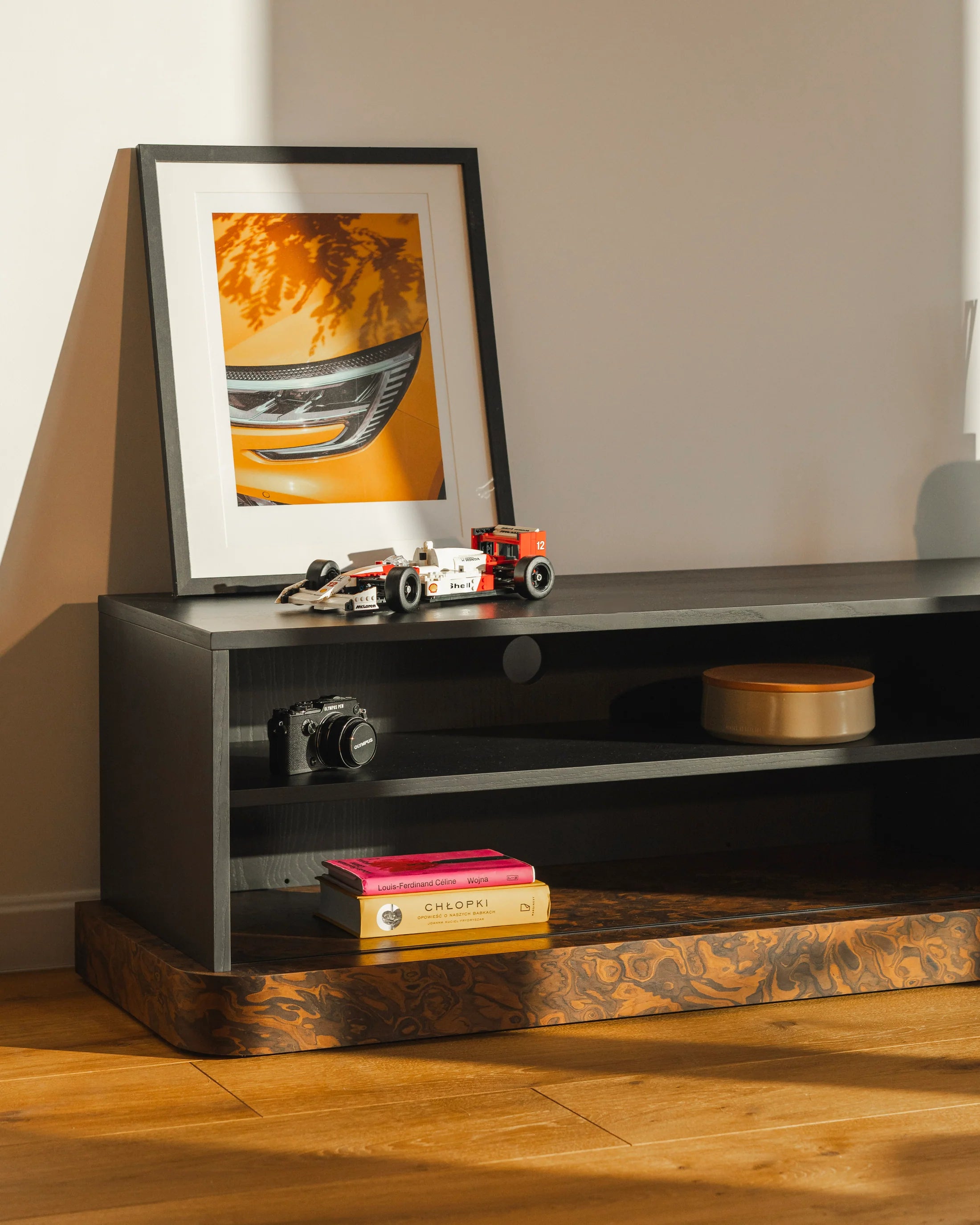 BAS California Burl and Jet Black TV Cabinet