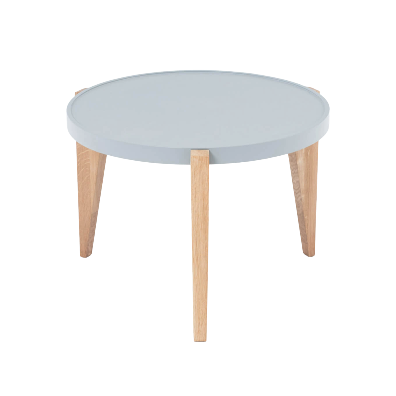 BONTRI table with a gray top and wooden base