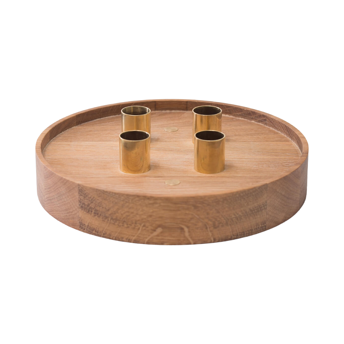 ENLIGHTENMENT Candle Holder 4 Oak with Brass