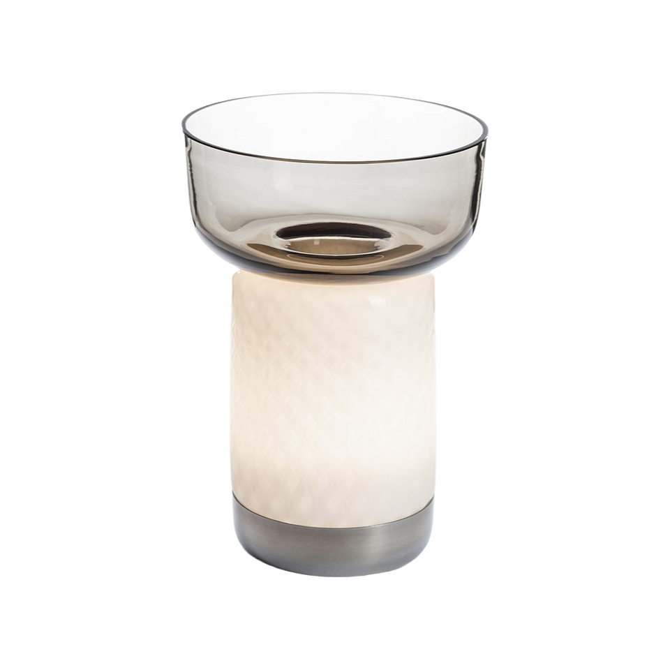 Portable Lamp BONTA BOWL white with gray