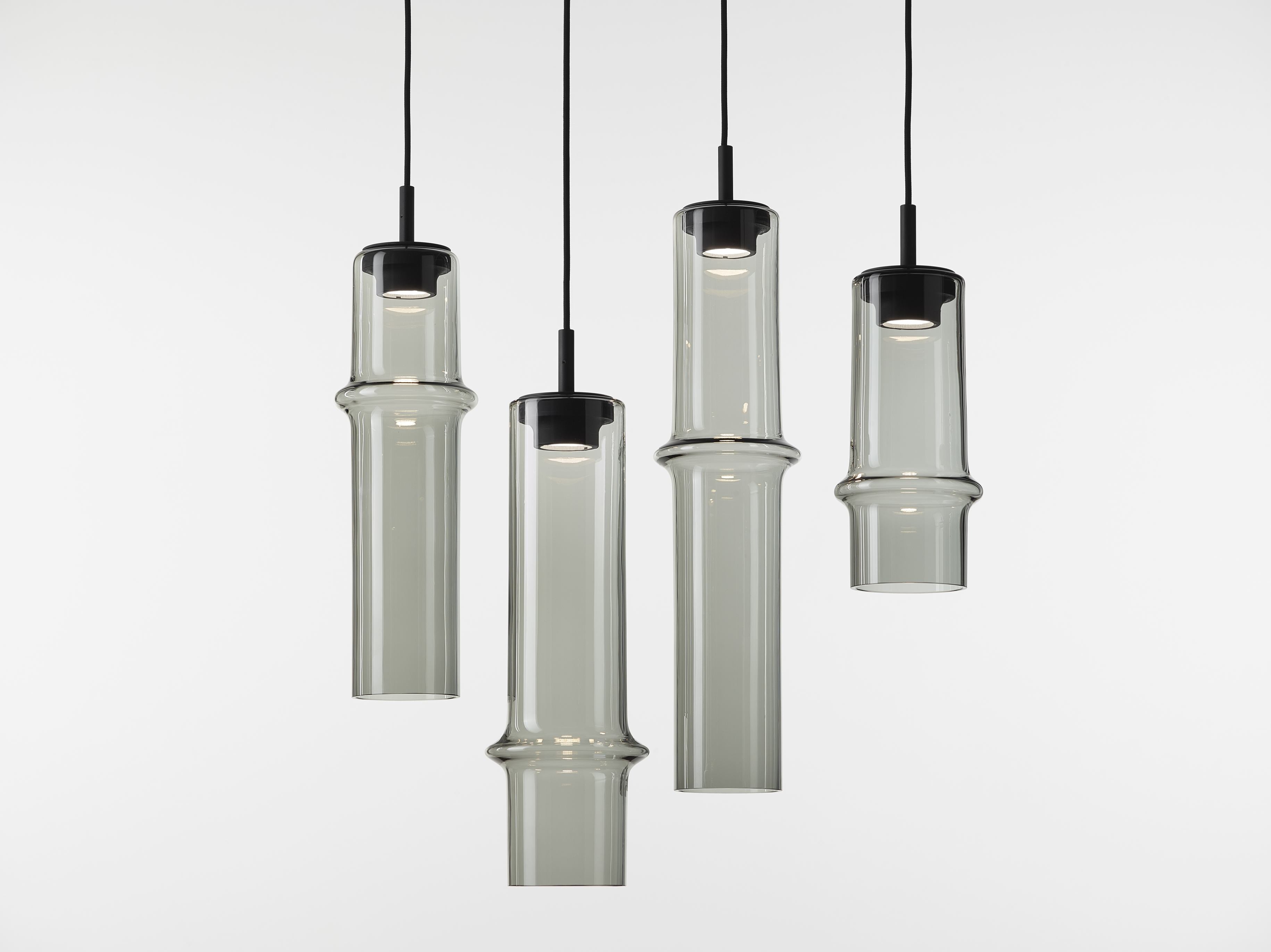 Hanging lamp bamboo forest glass