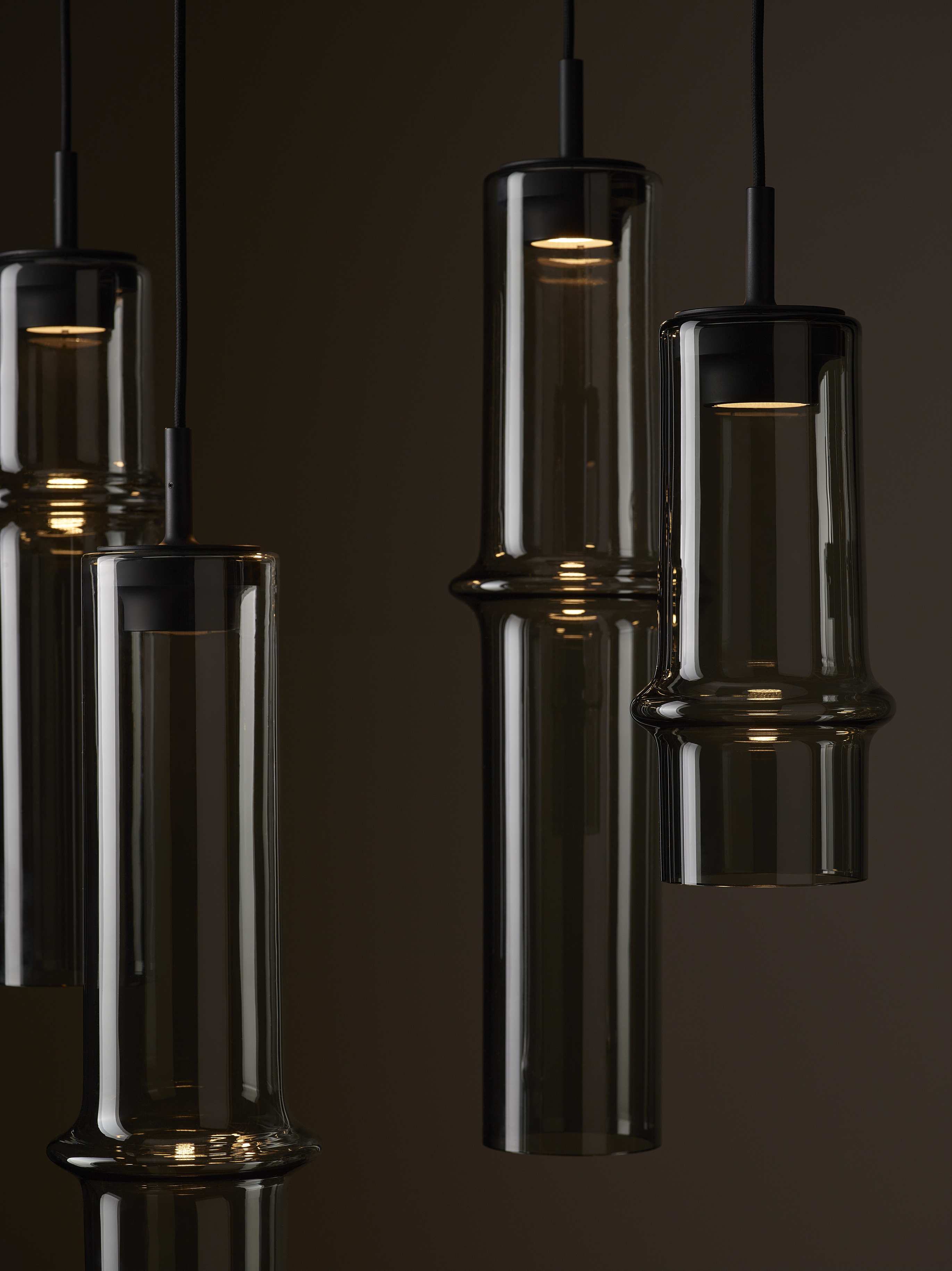 Hanging lamp bamboo forest glass
