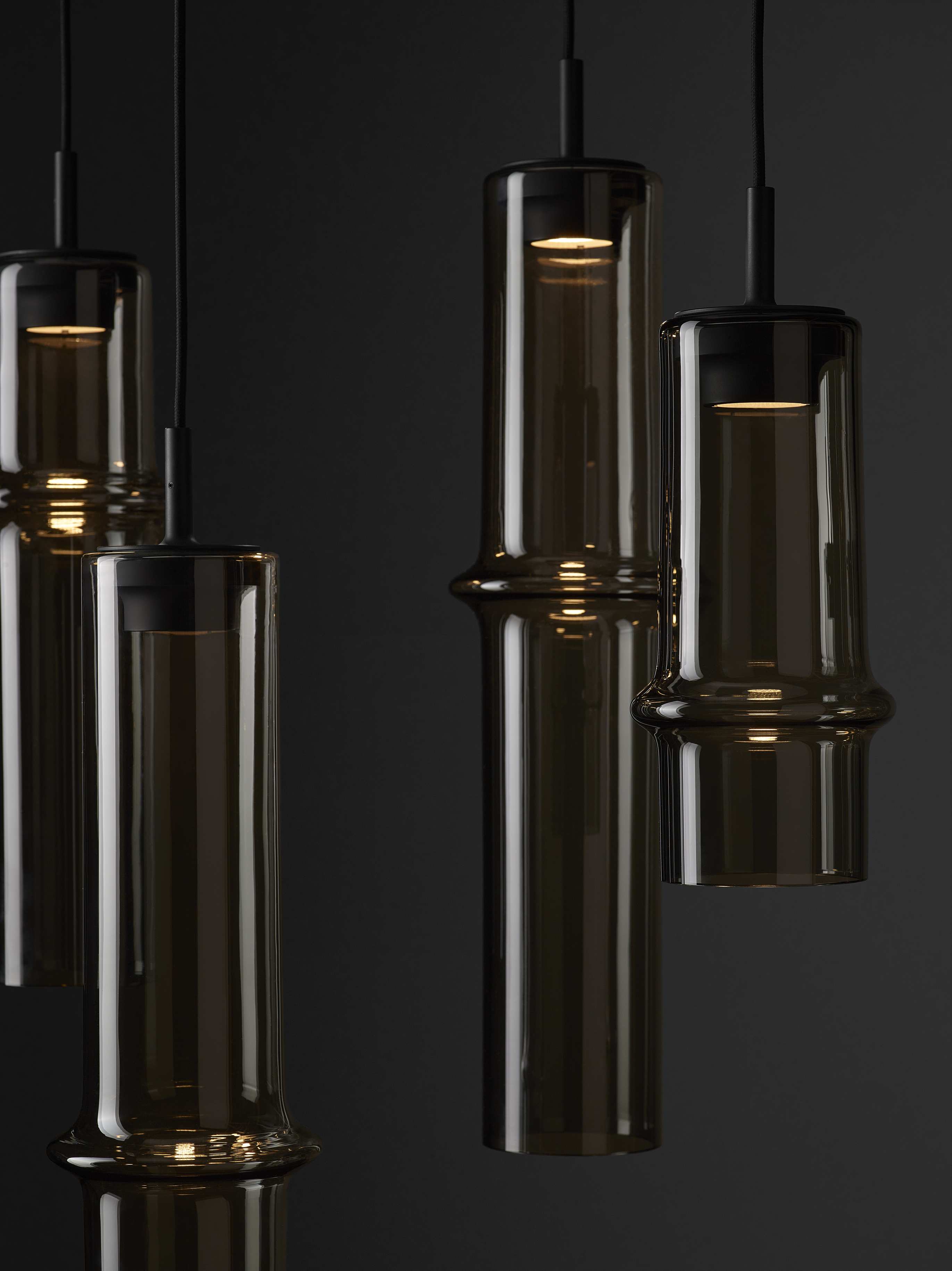 Hanging lamp bamboo forest glass