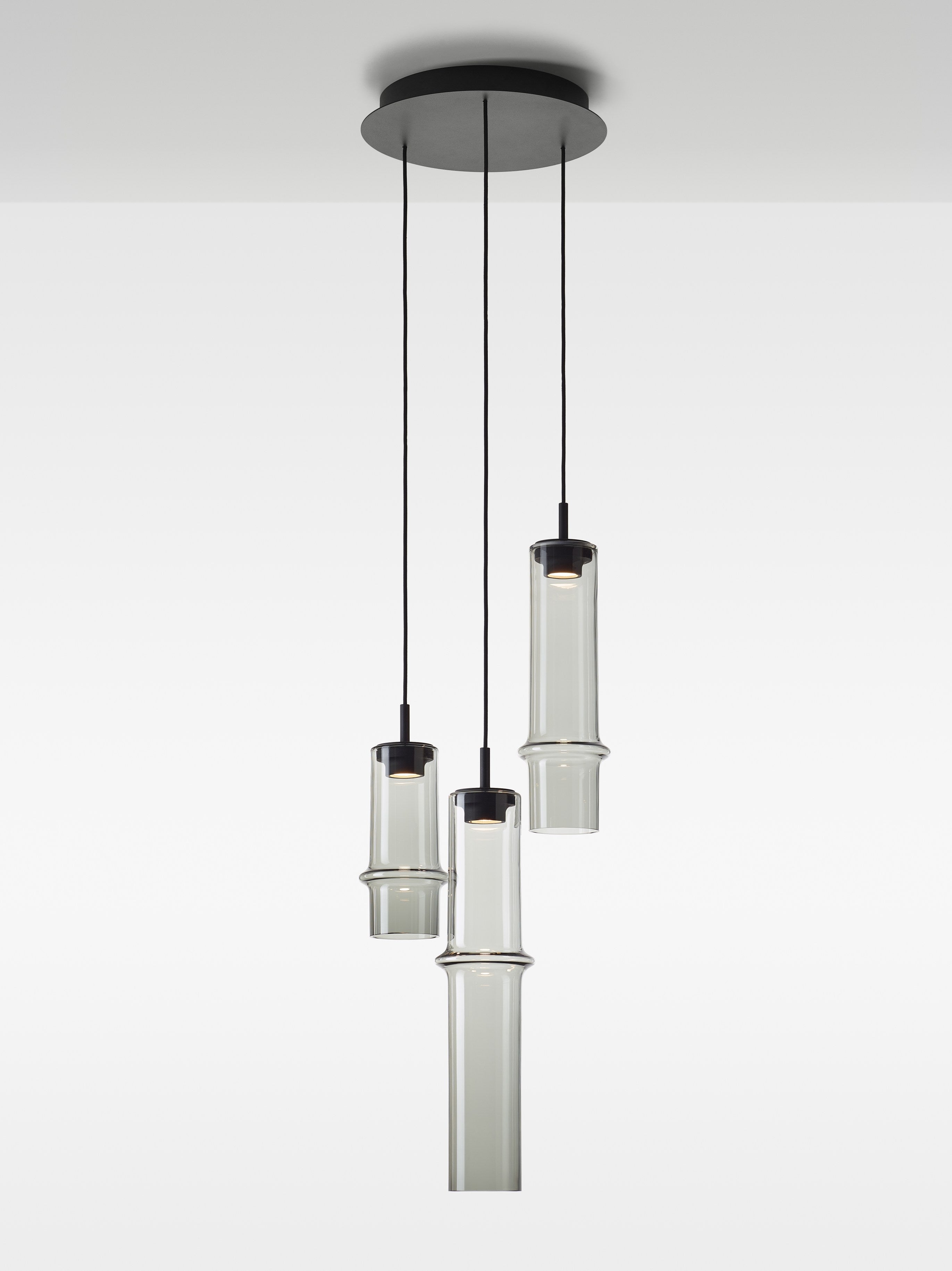 Hanging lamp bamboo forest glass