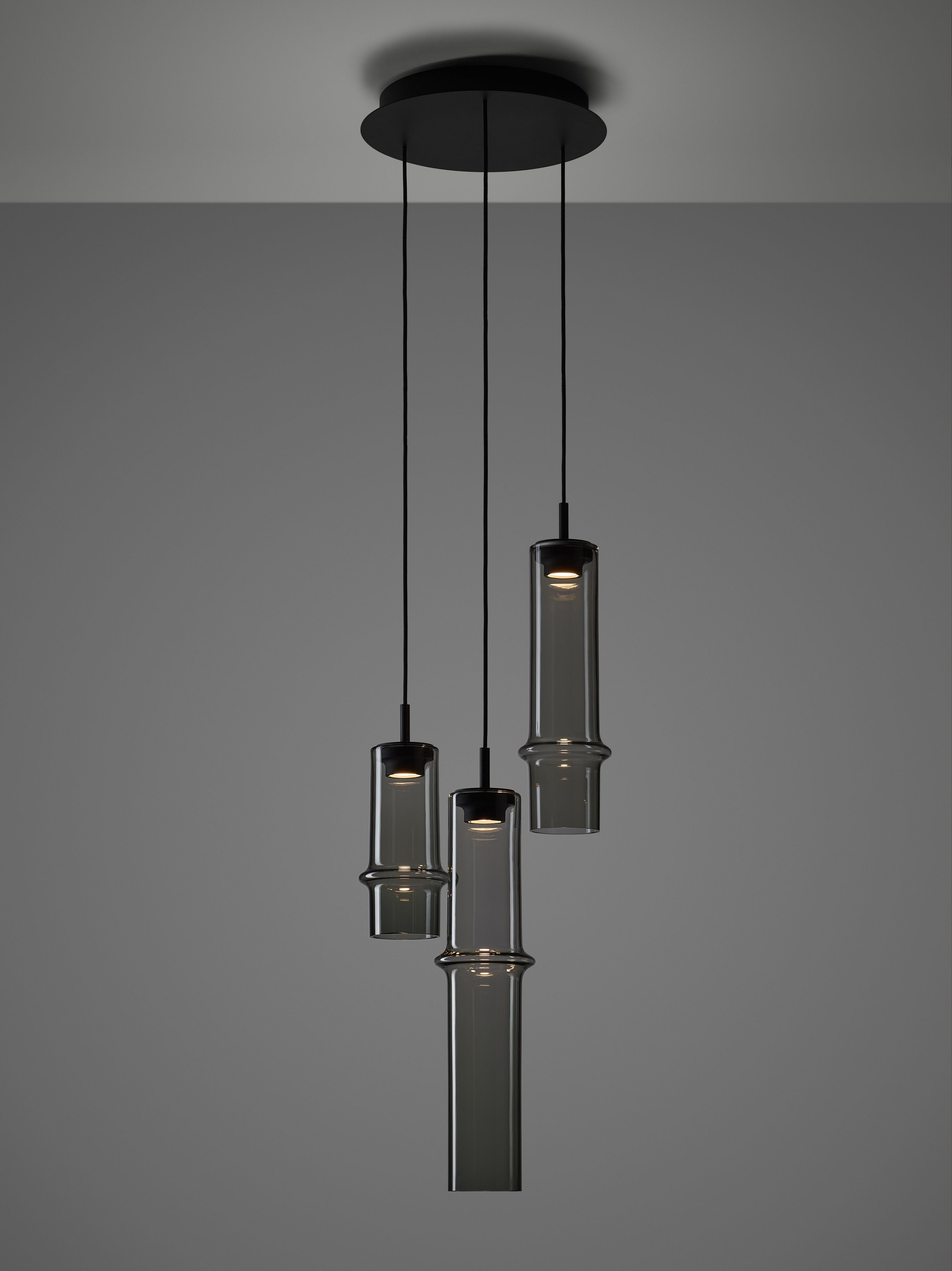 Hanging lamp bamboo forest glass