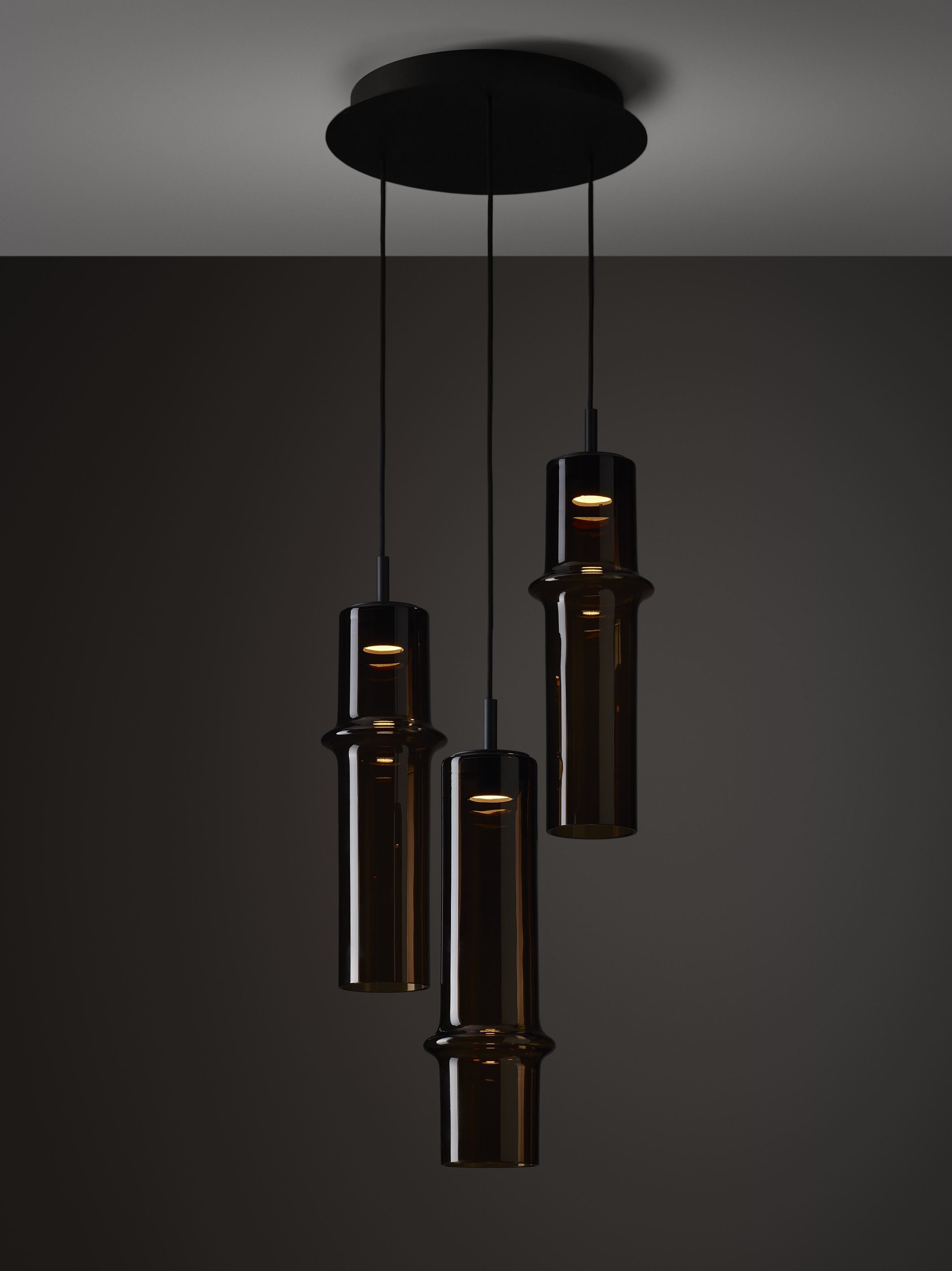 Hanging lamp bamboo forest glass