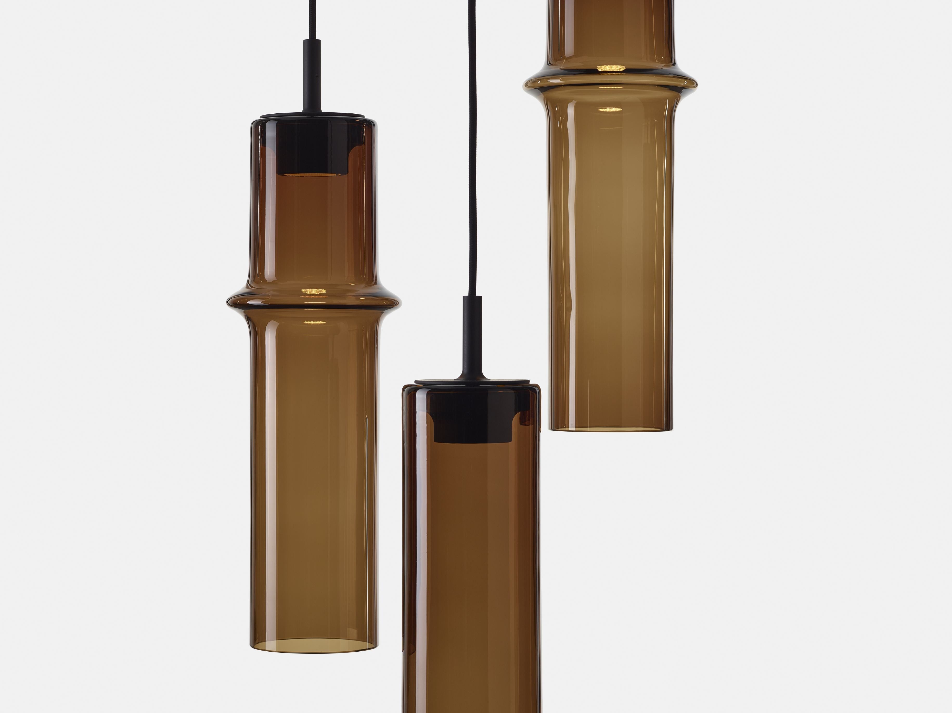 Hanging lamp bamboo forest glass