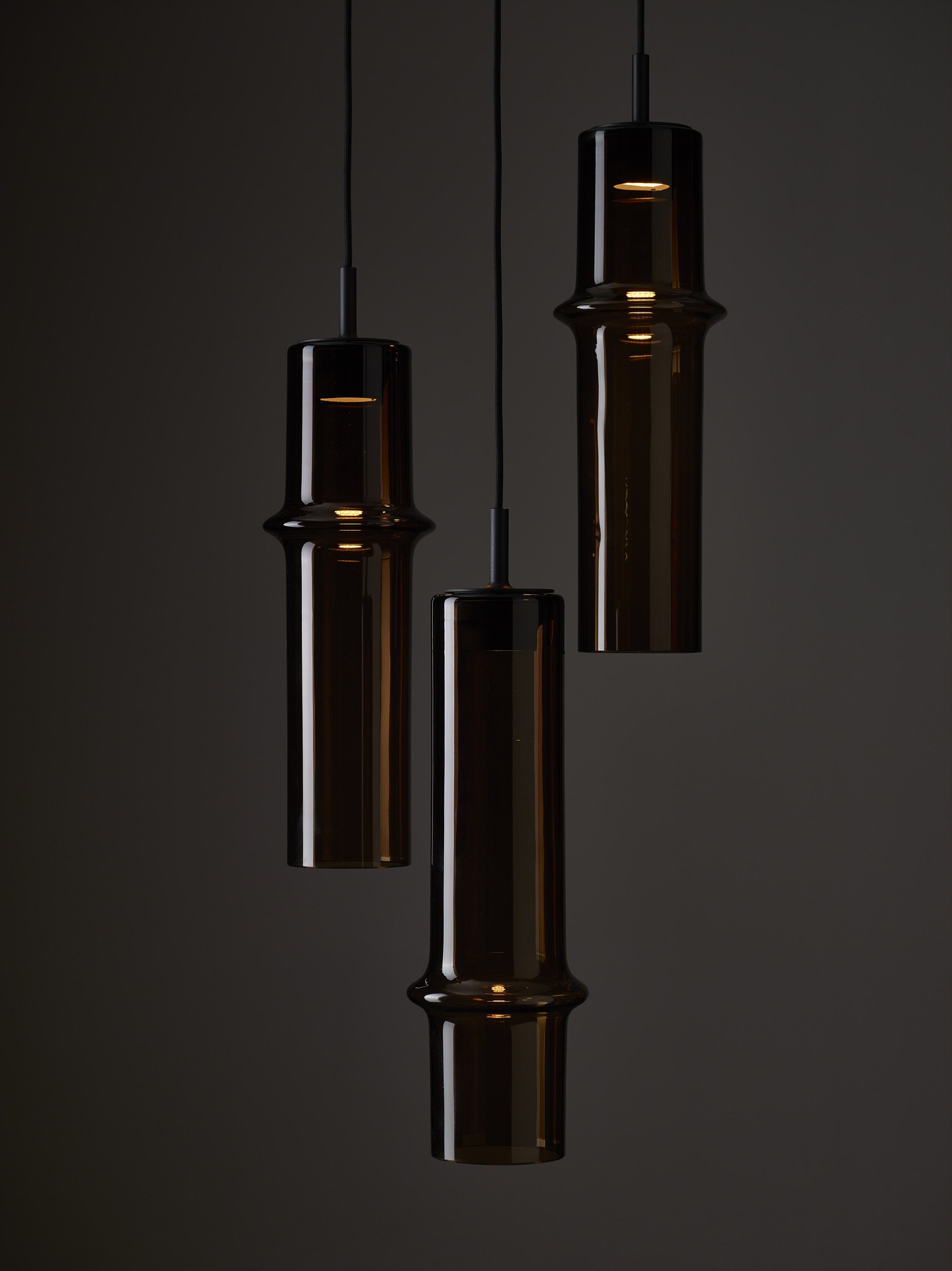 Hanging lamp bamboo forest glass