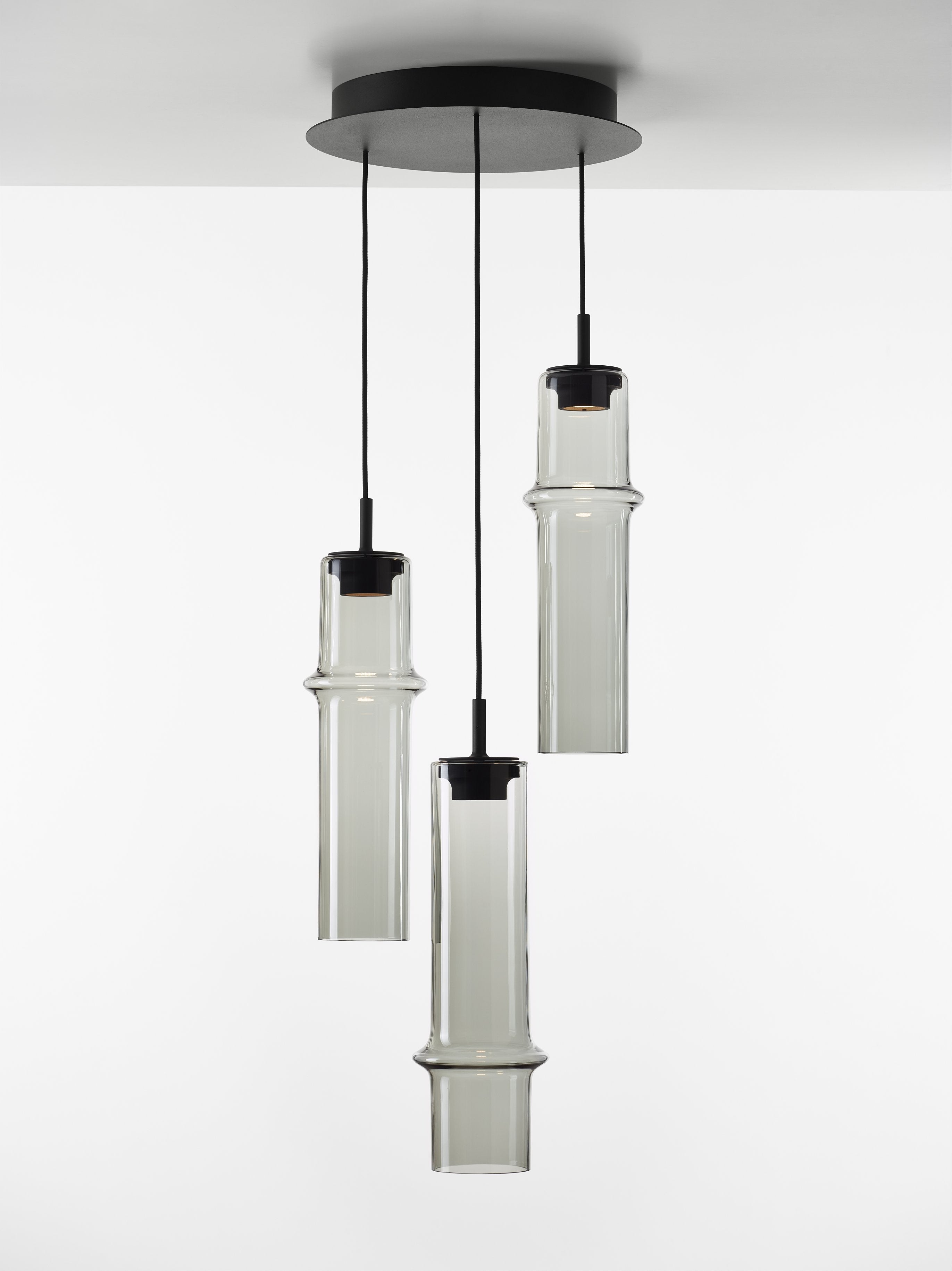 Hanging lamp bamboo forest glass