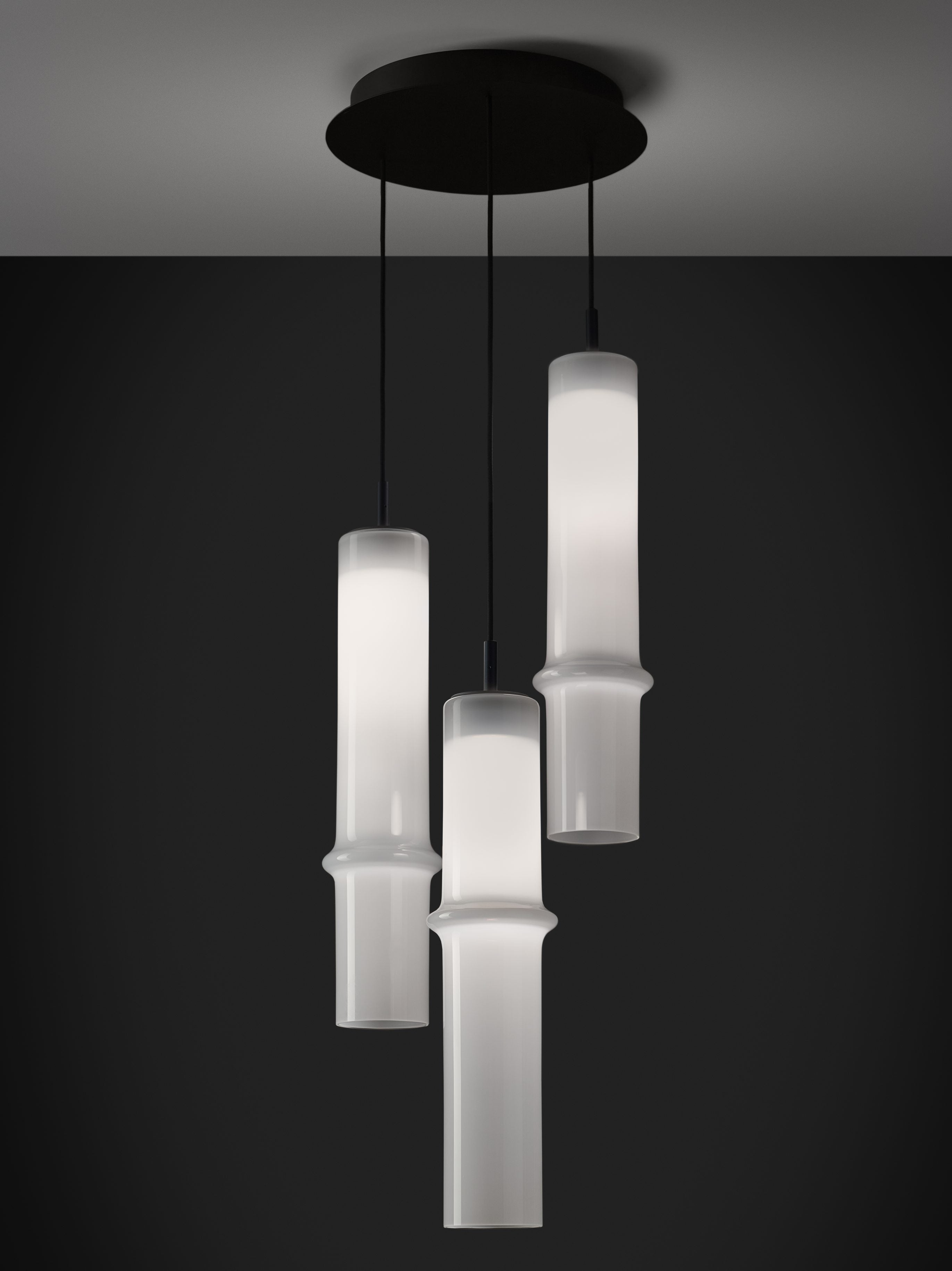 Hanging lamp bamboo forest glass