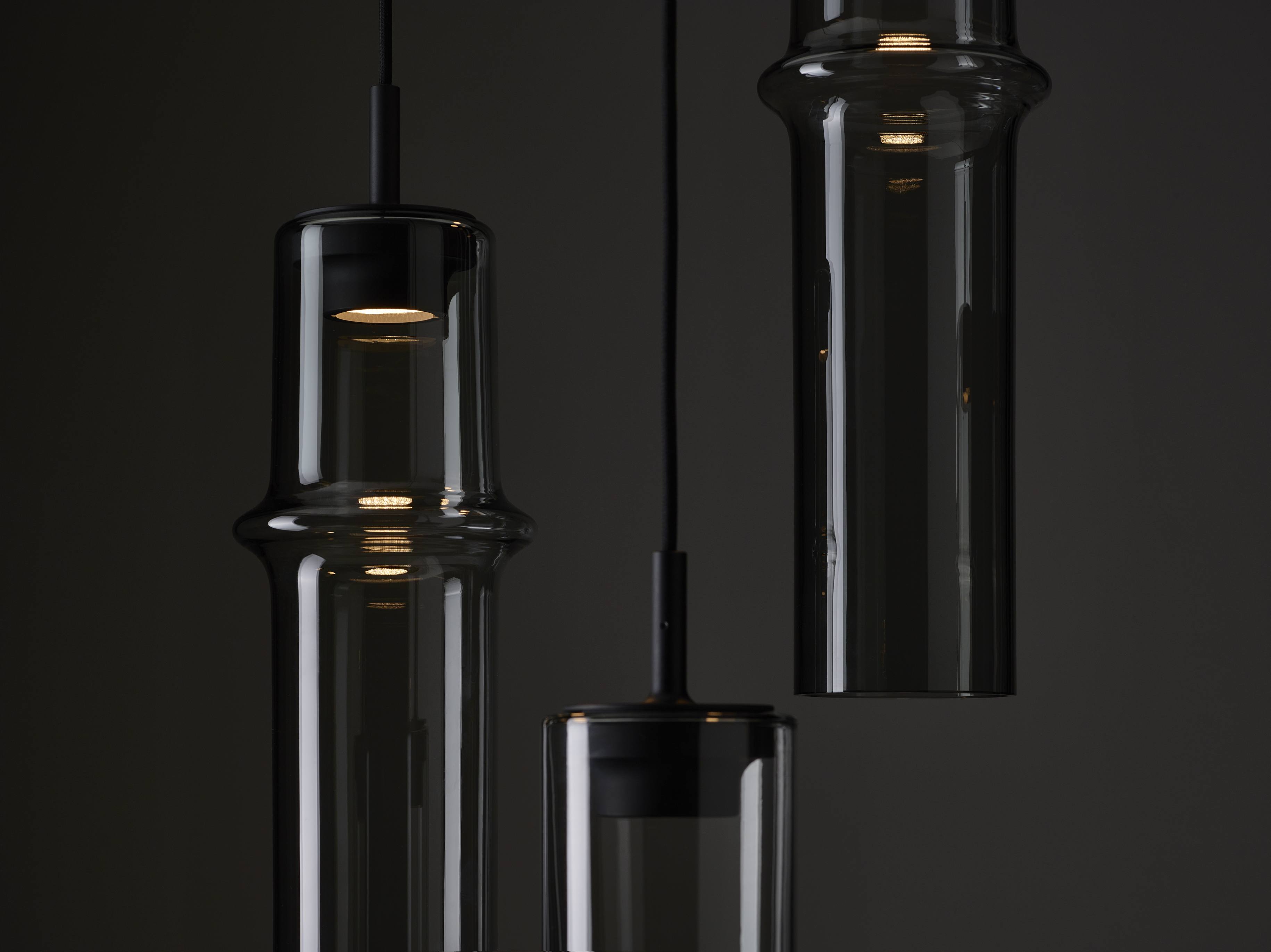 Hanging lamp bamboo forest glass