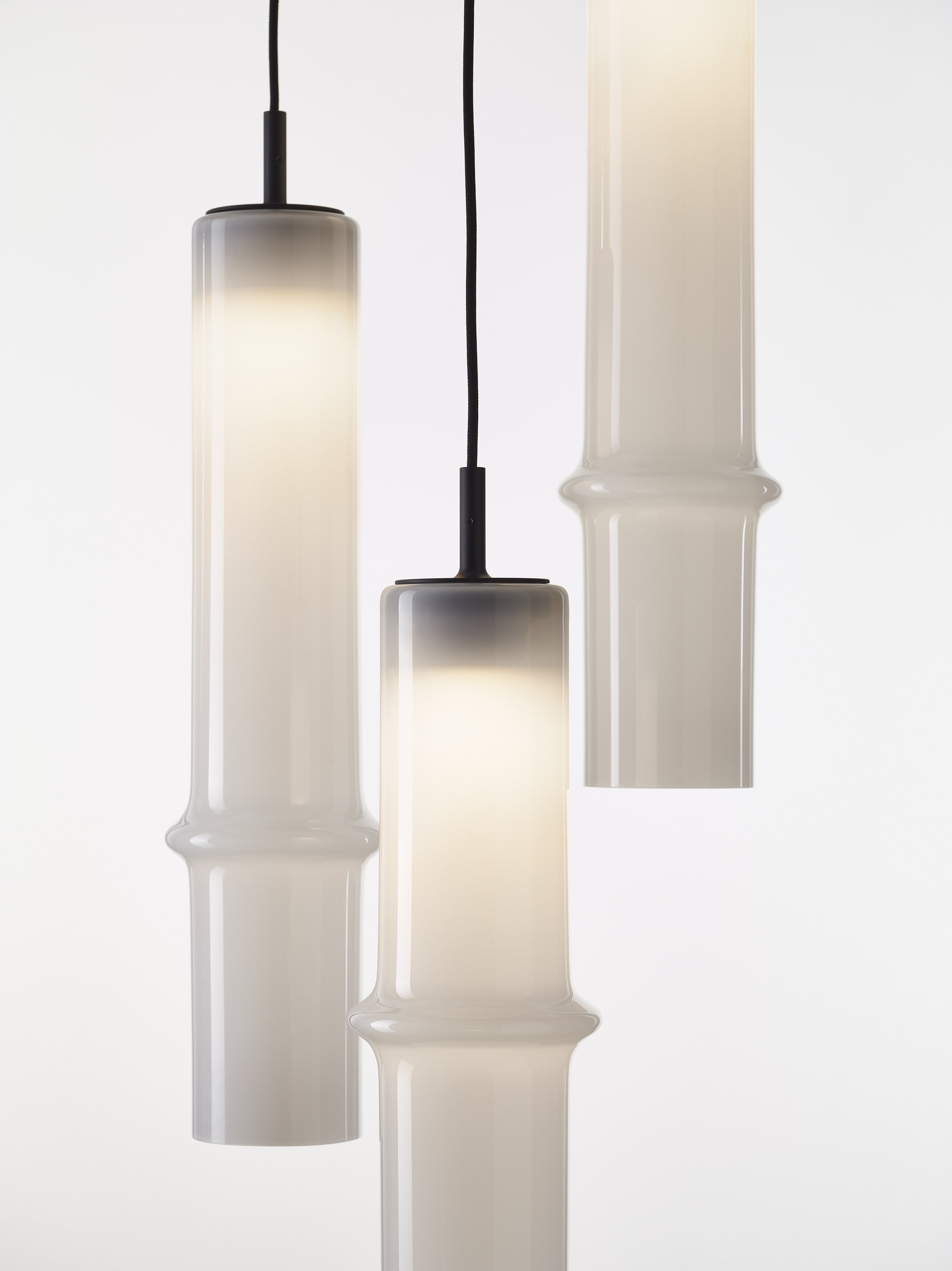 Hanging lamp bamboo forest glass