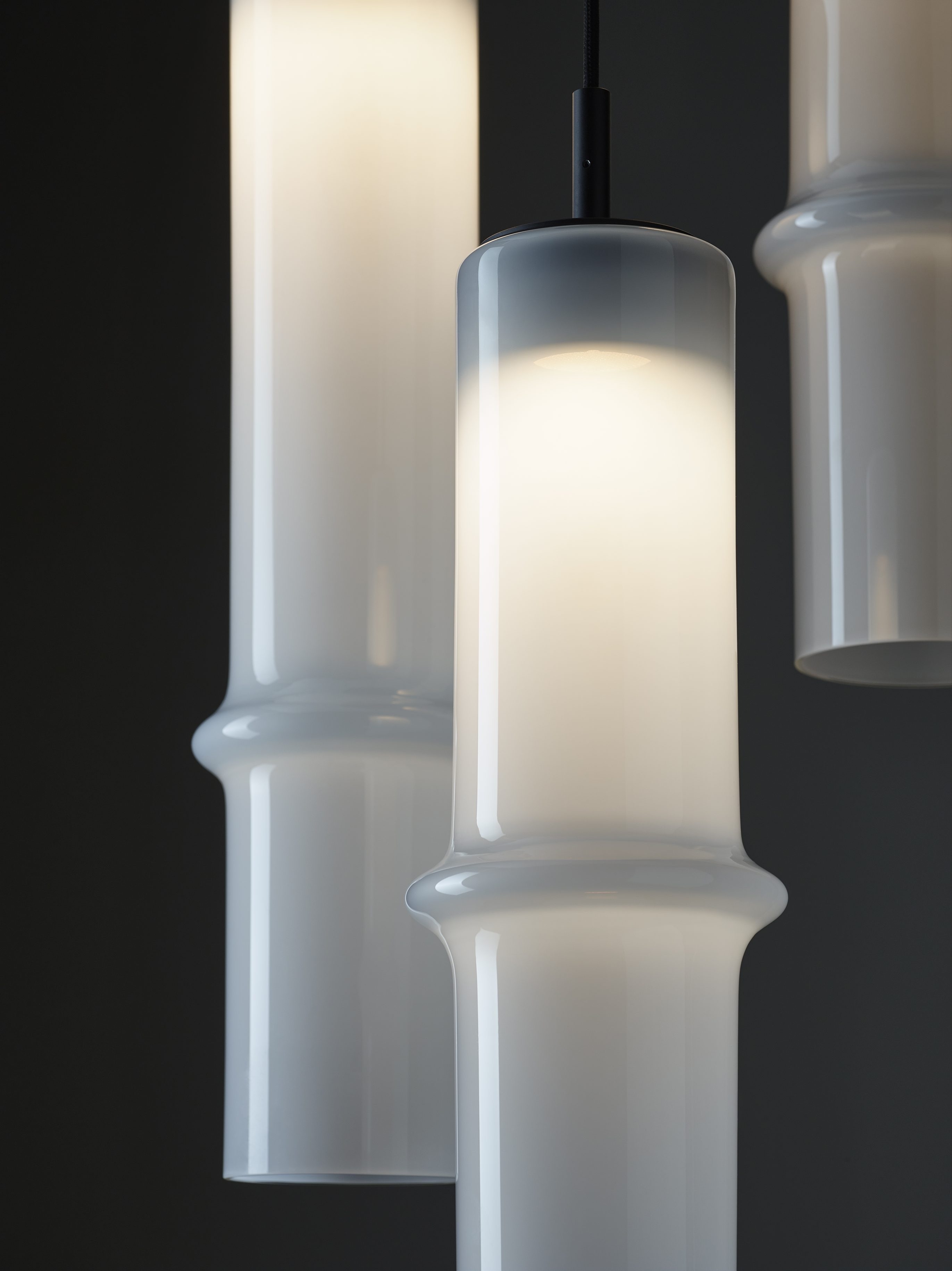 Hanging lamp bamboo forest glass