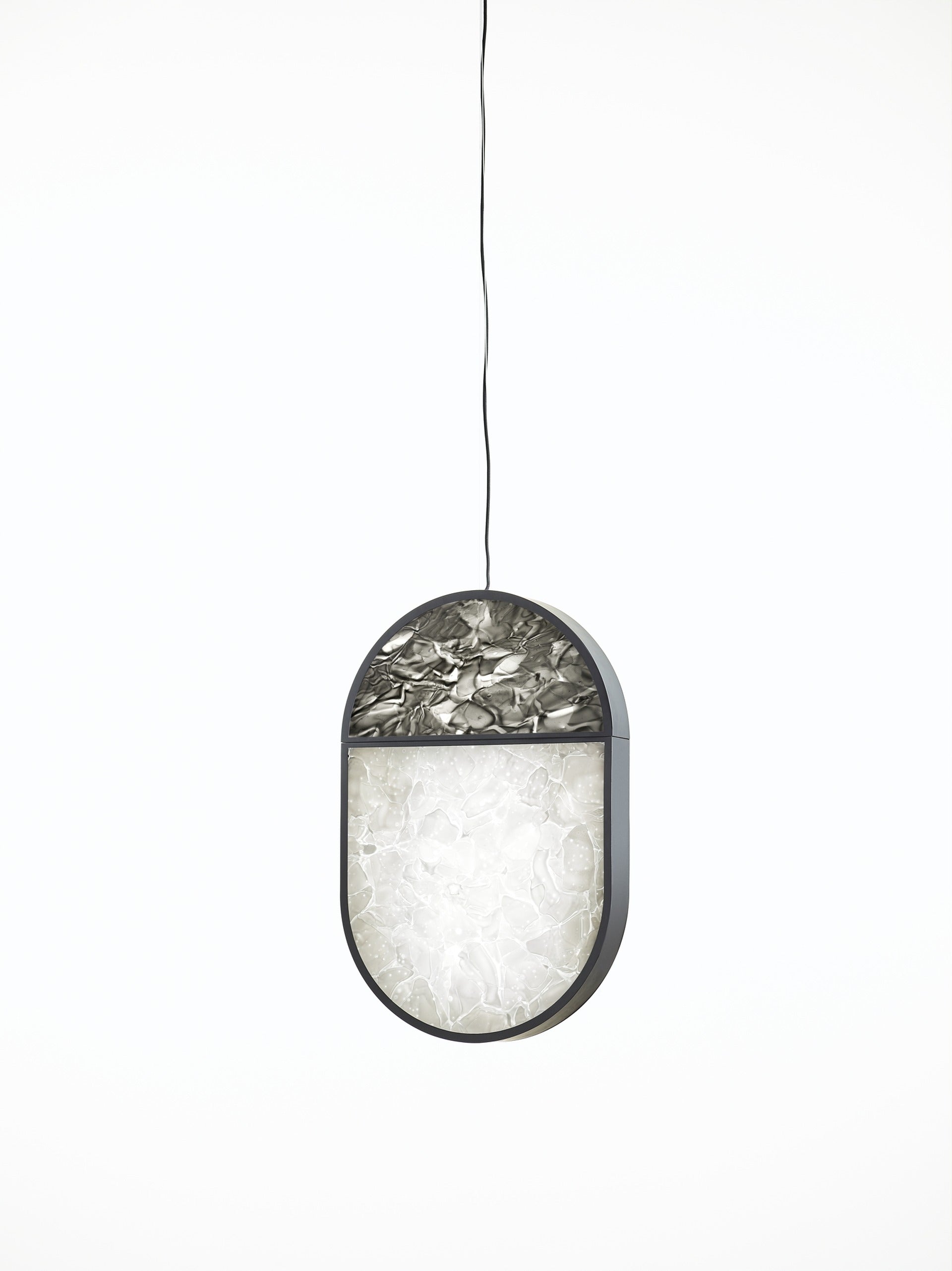 Hanging lamp Geometric Oval 1/3 Glass shiny brokisglass