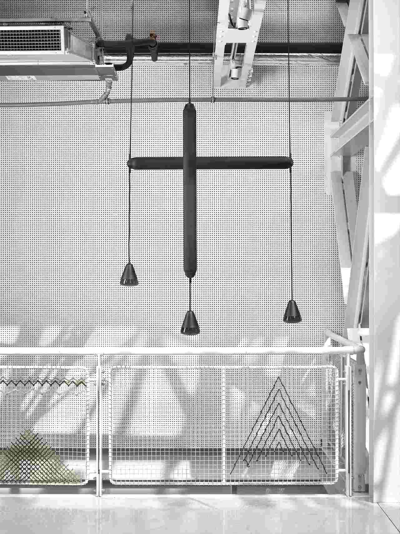 Puro Single Hanging Lamp - Horizontales mattes Glas
