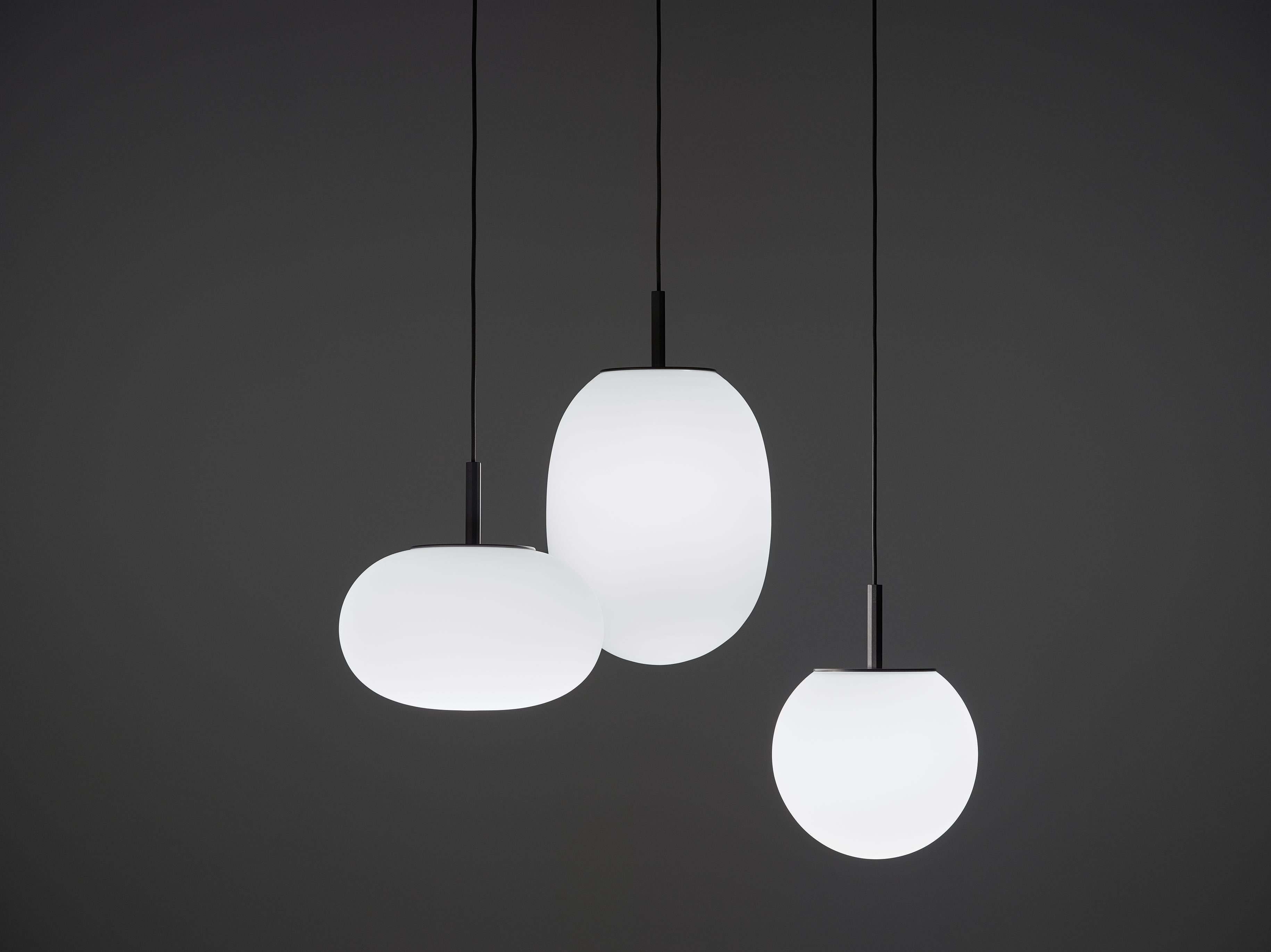 Hanging lamp Oval Matte Glass