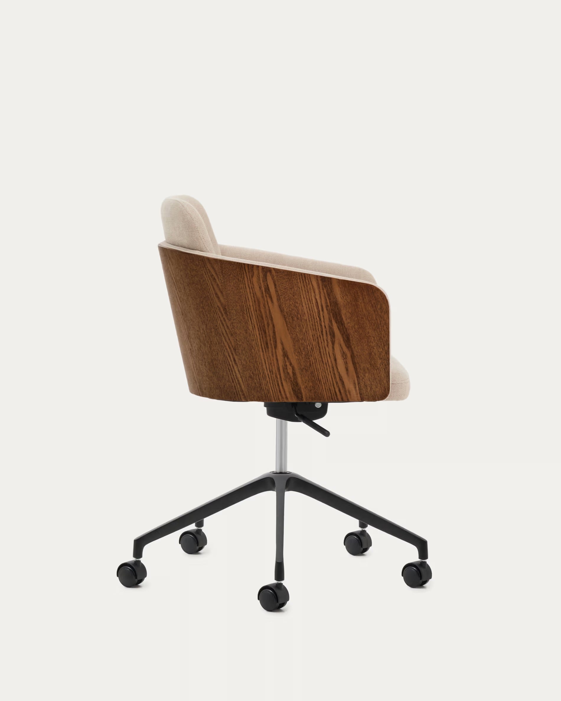 MADAI office chair brown chenille with a black wheeled base