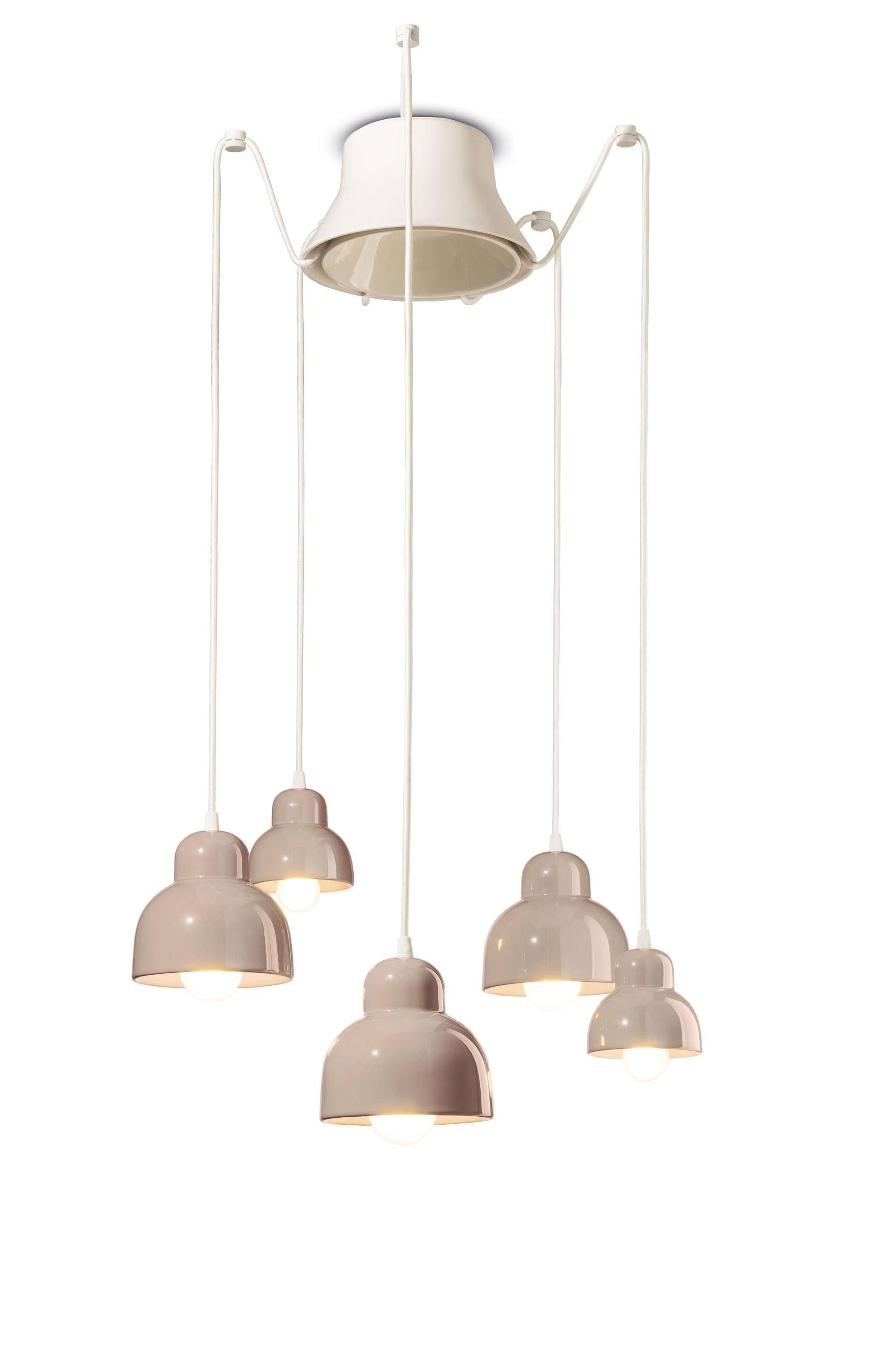 Beige ceramic chandelier BERIMBAU