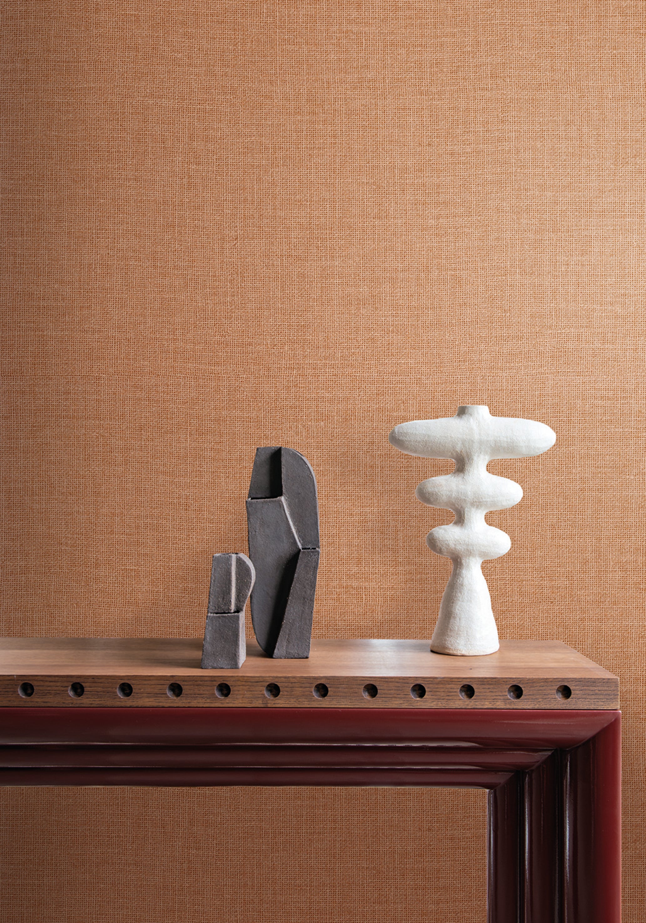 Strukturierte Vinyltapete, die Jute imitiert LIENZO - CACTUS kaktusförmig