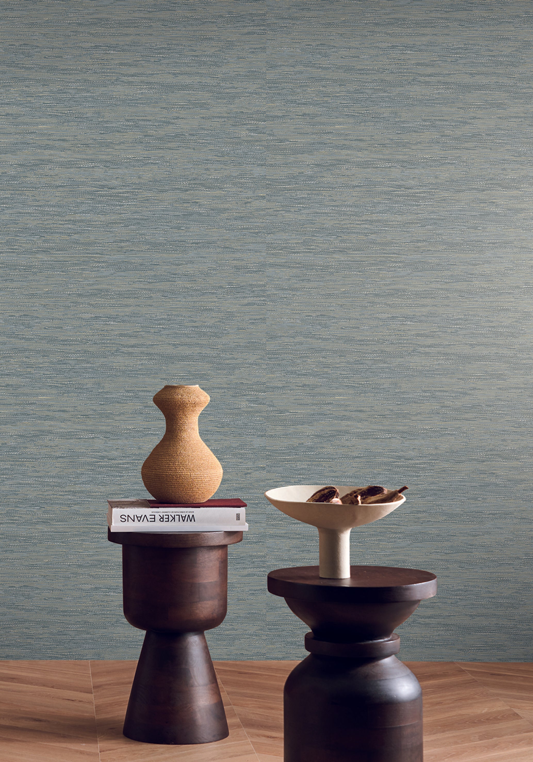 Textured wallpaper resembling jacquard fabric TATAMI - ANTHRACITE dark gray