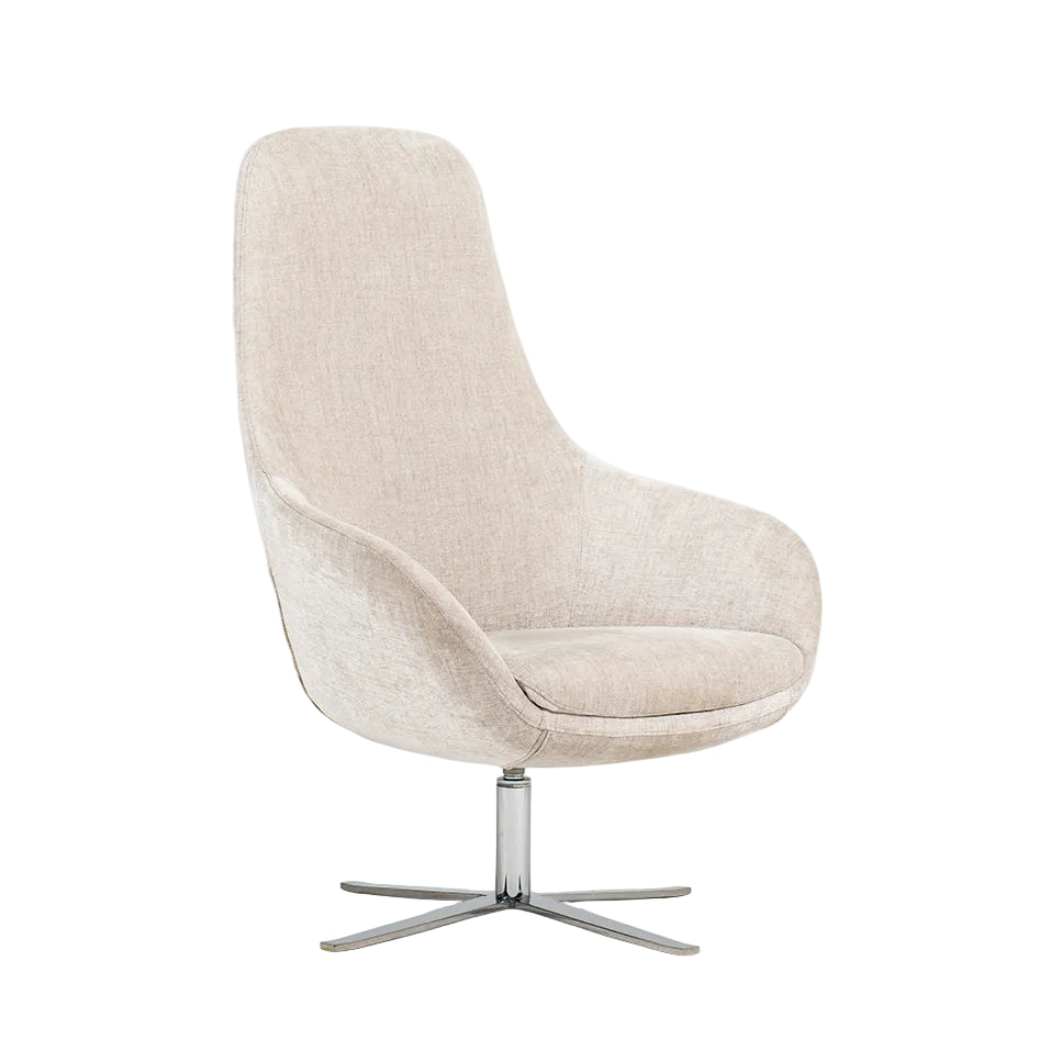 CLASSIC upholstered swivel armchair with a metal base