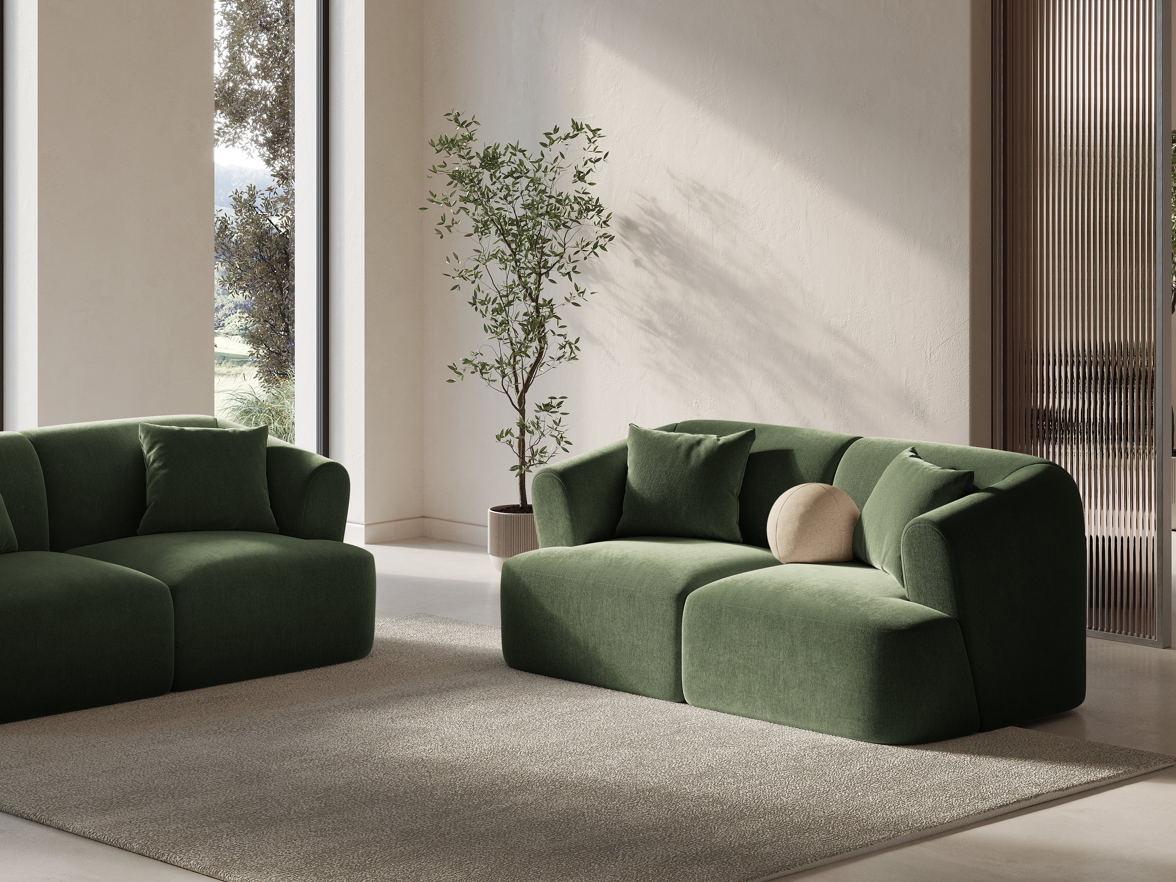 2-seater Sofa CAMPI light gray corduroy