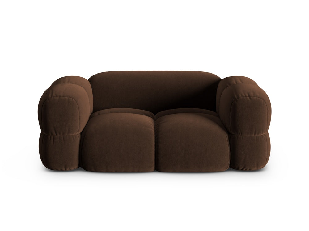 Sofa 2-sitzige Samt LORETTO schokoladenbraun