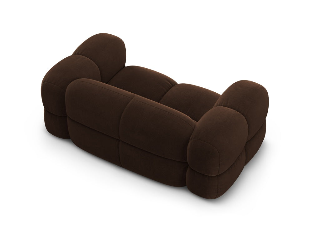 Sofa 2-sitzige Samt LORETTO schokoladenbraun