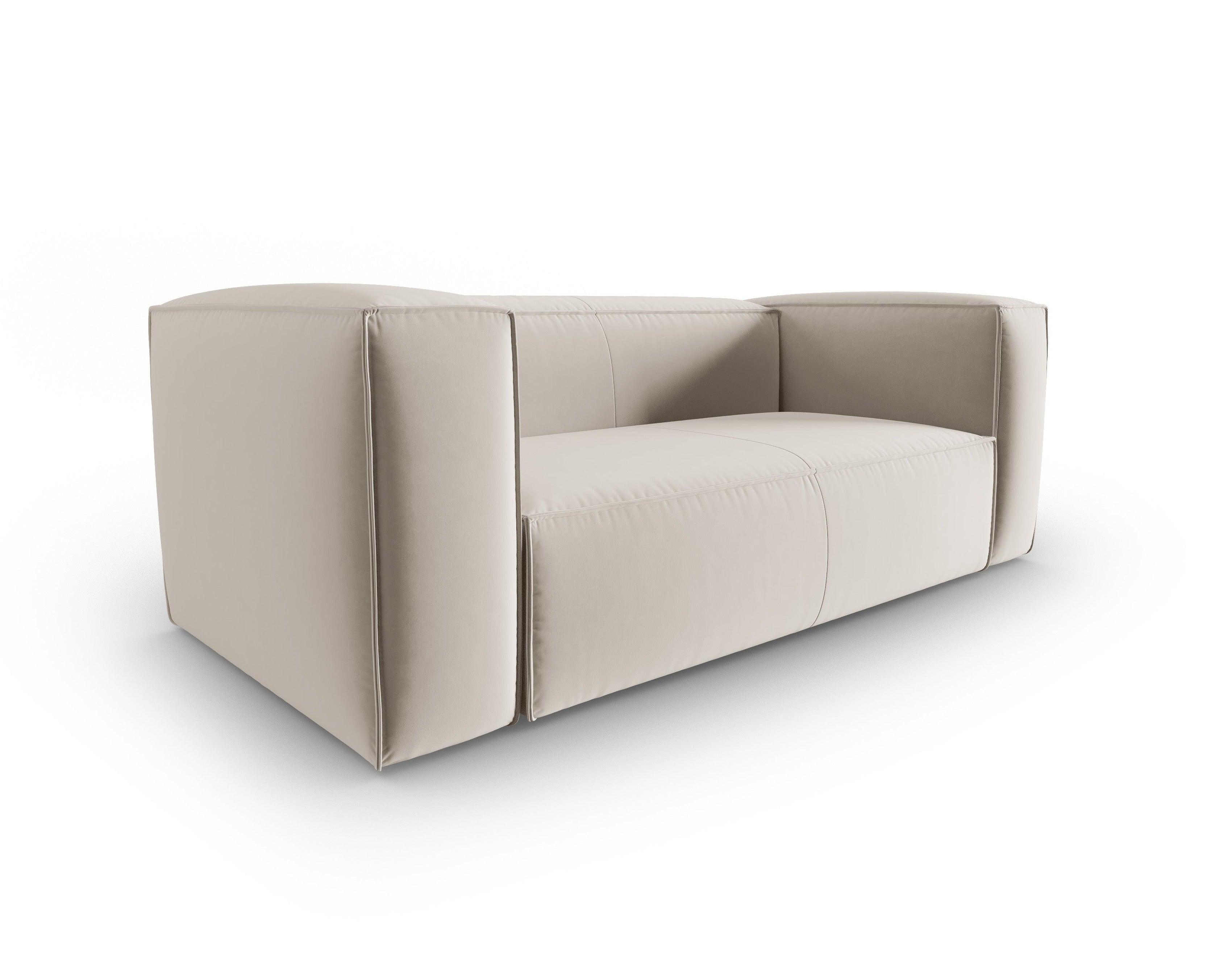 Velvet 2-seater sofa MACKAY light beige