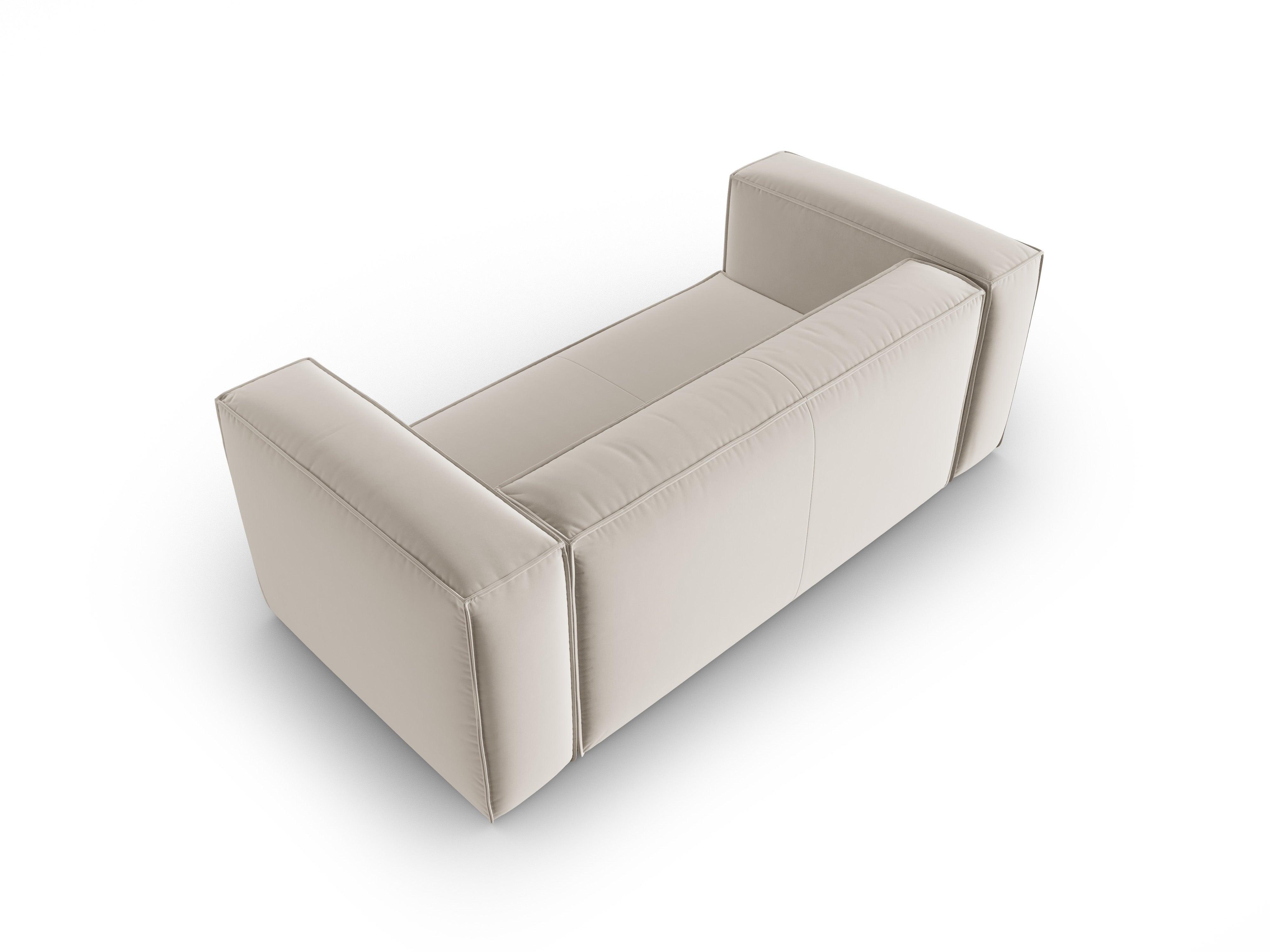 Velvet 2-seater sofa MACKAY light beige