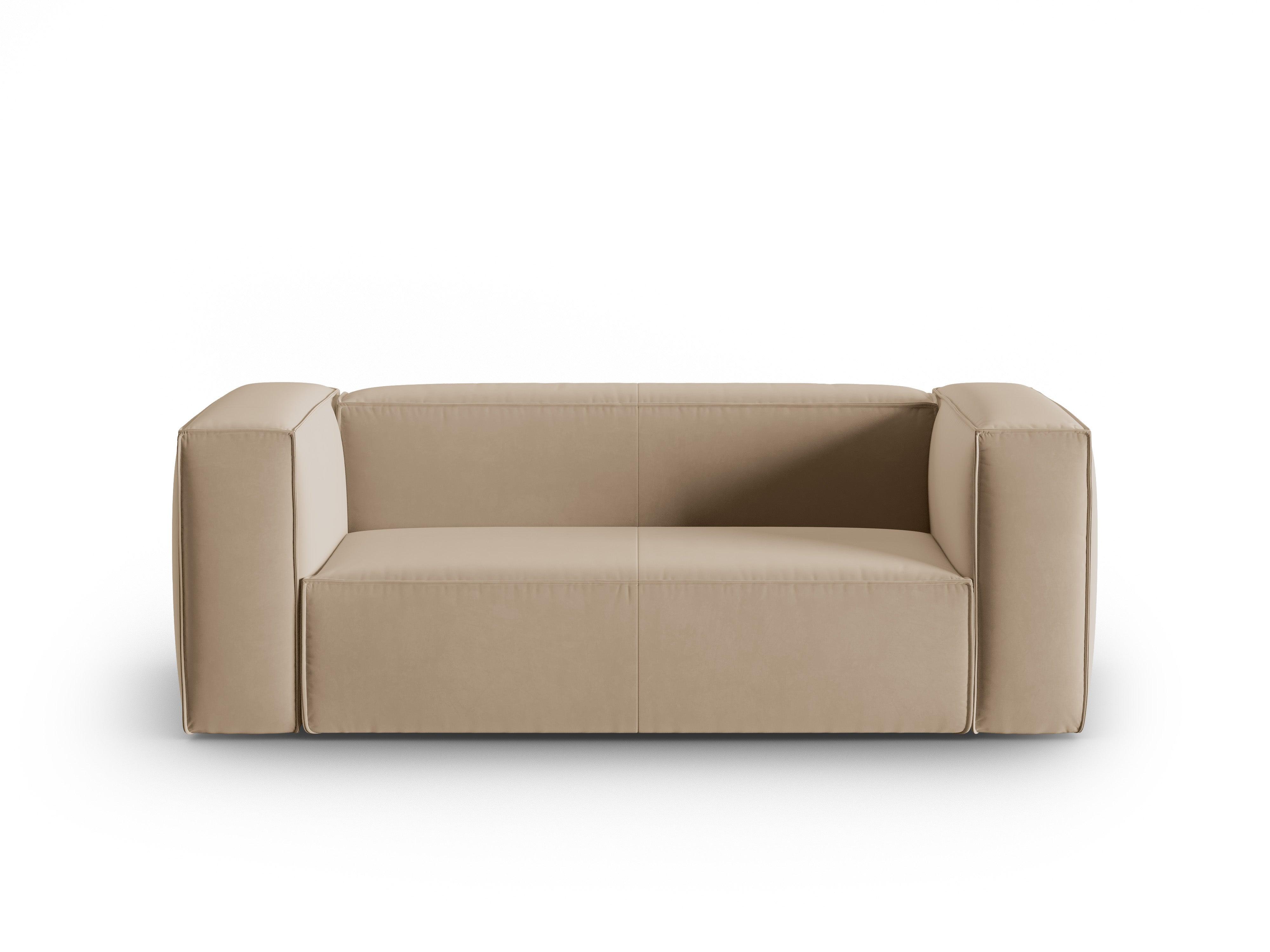 Velvet 2-seater sofa MACKAY sand