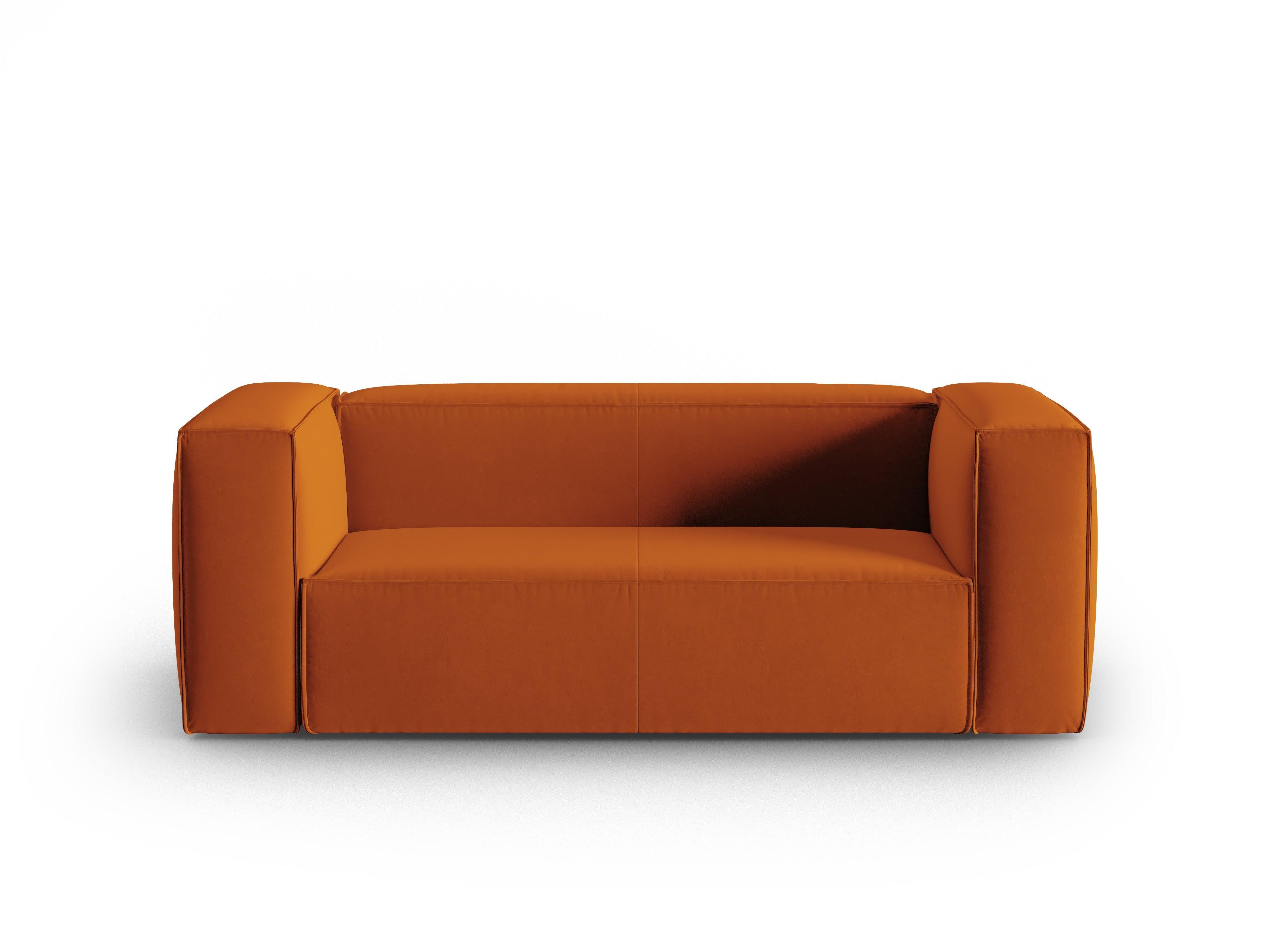 Velvet 2-seater sofa MACKAY terracotta