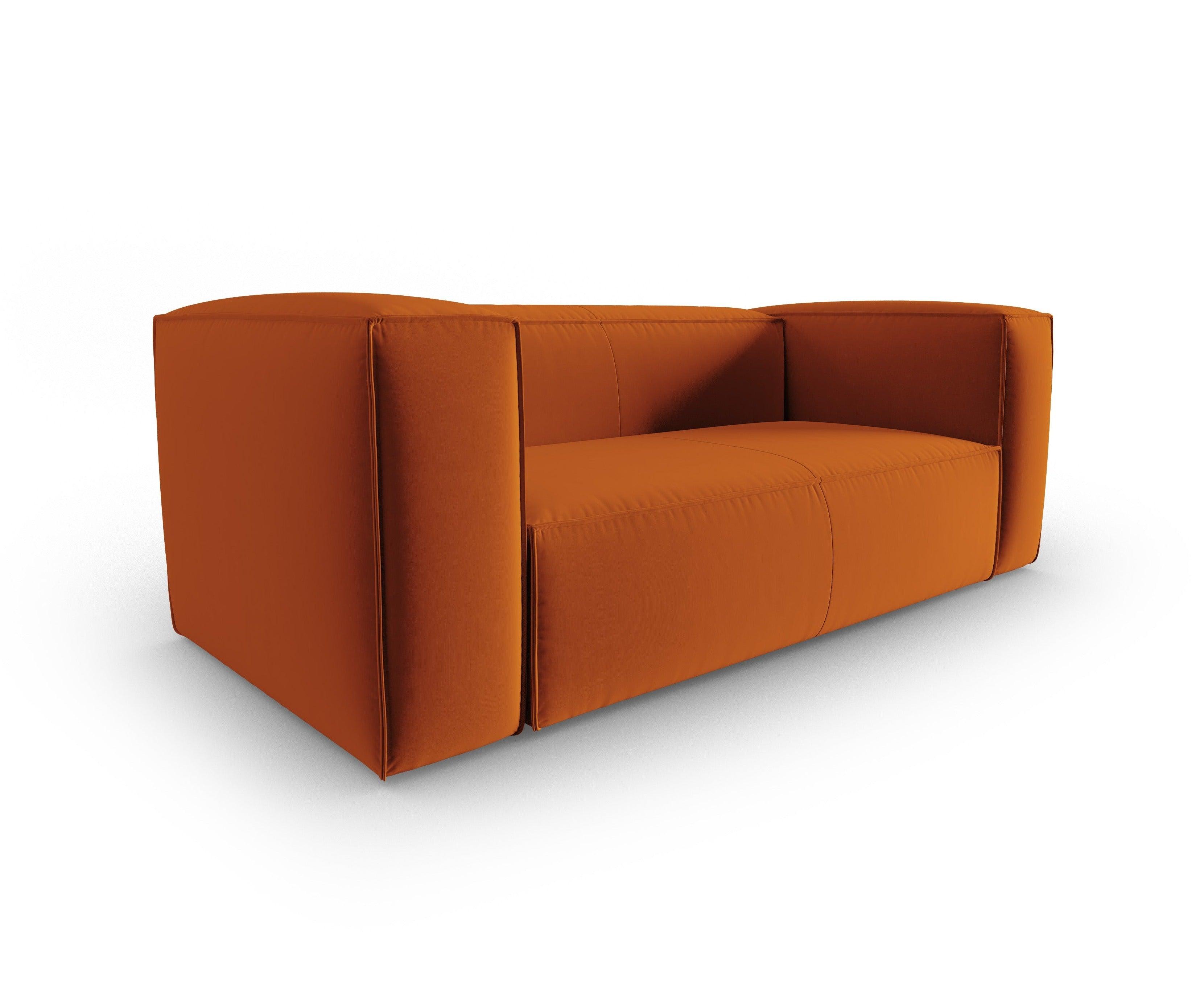 Velvet 2-seater sofa MACKAY terracotta