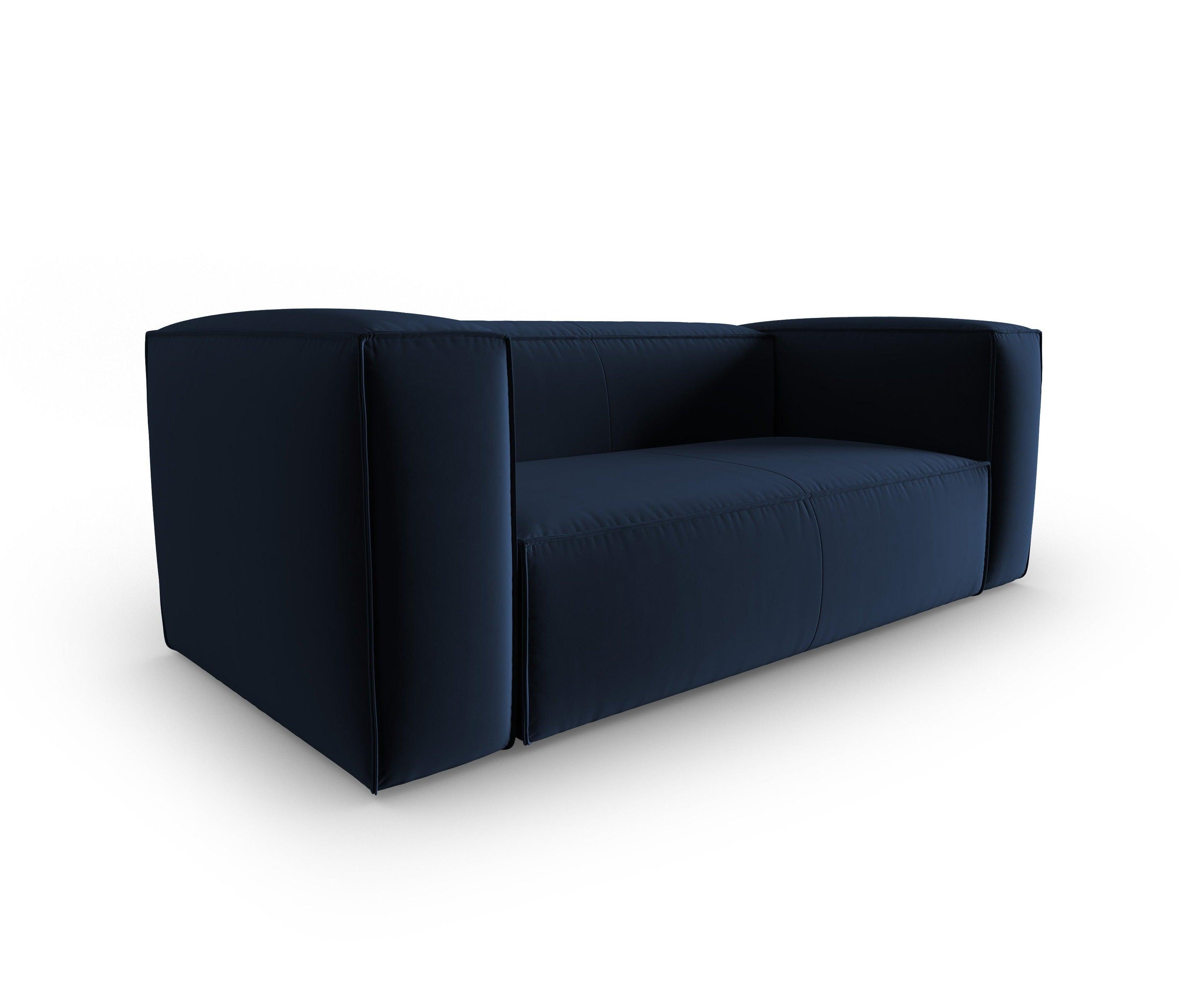 Velvet 2-seater sofa MACKAY royal blue