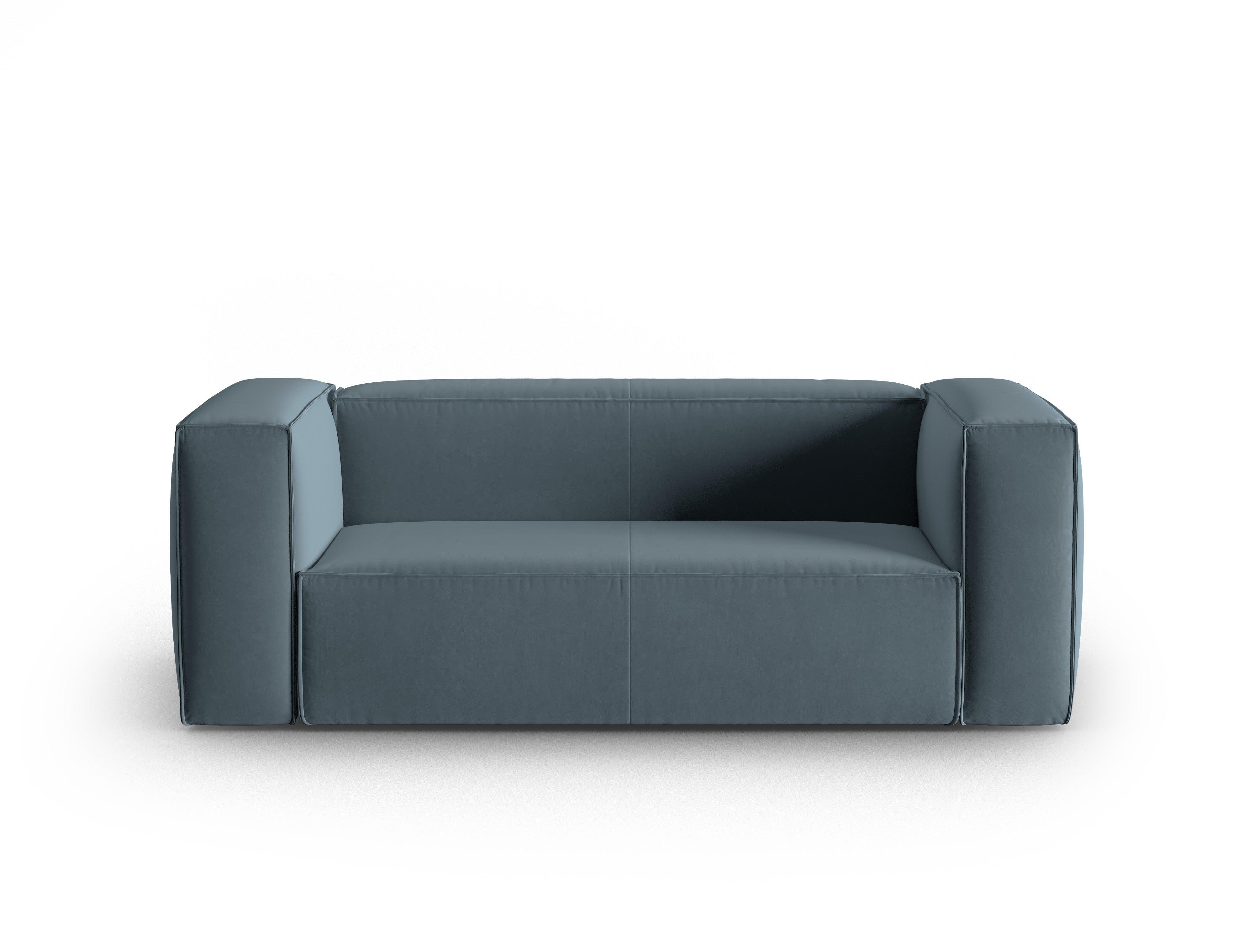 Velvet 2-seater sofa MACKAY blue