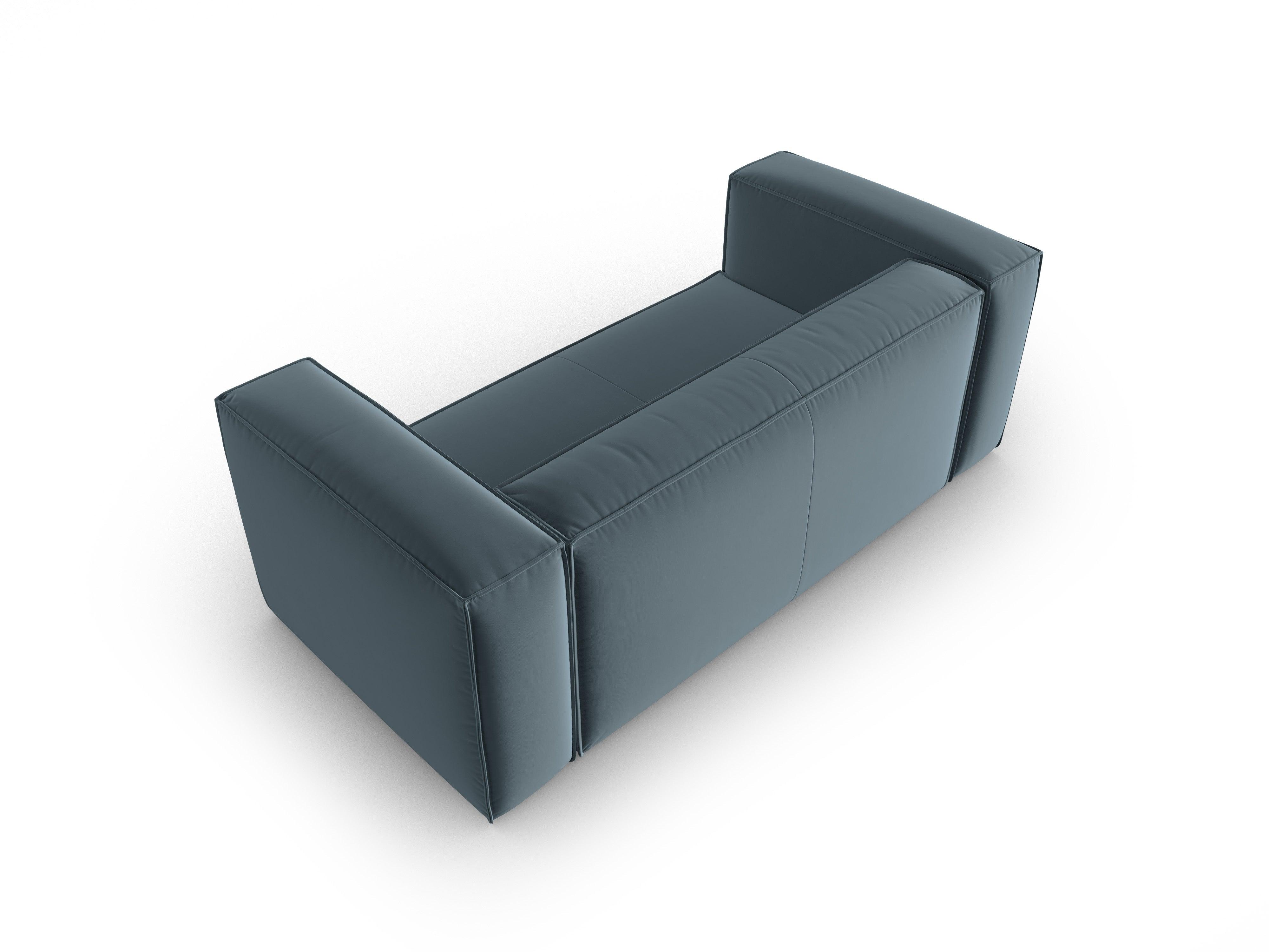 Velvet 2-seater sofa MACKAY blue