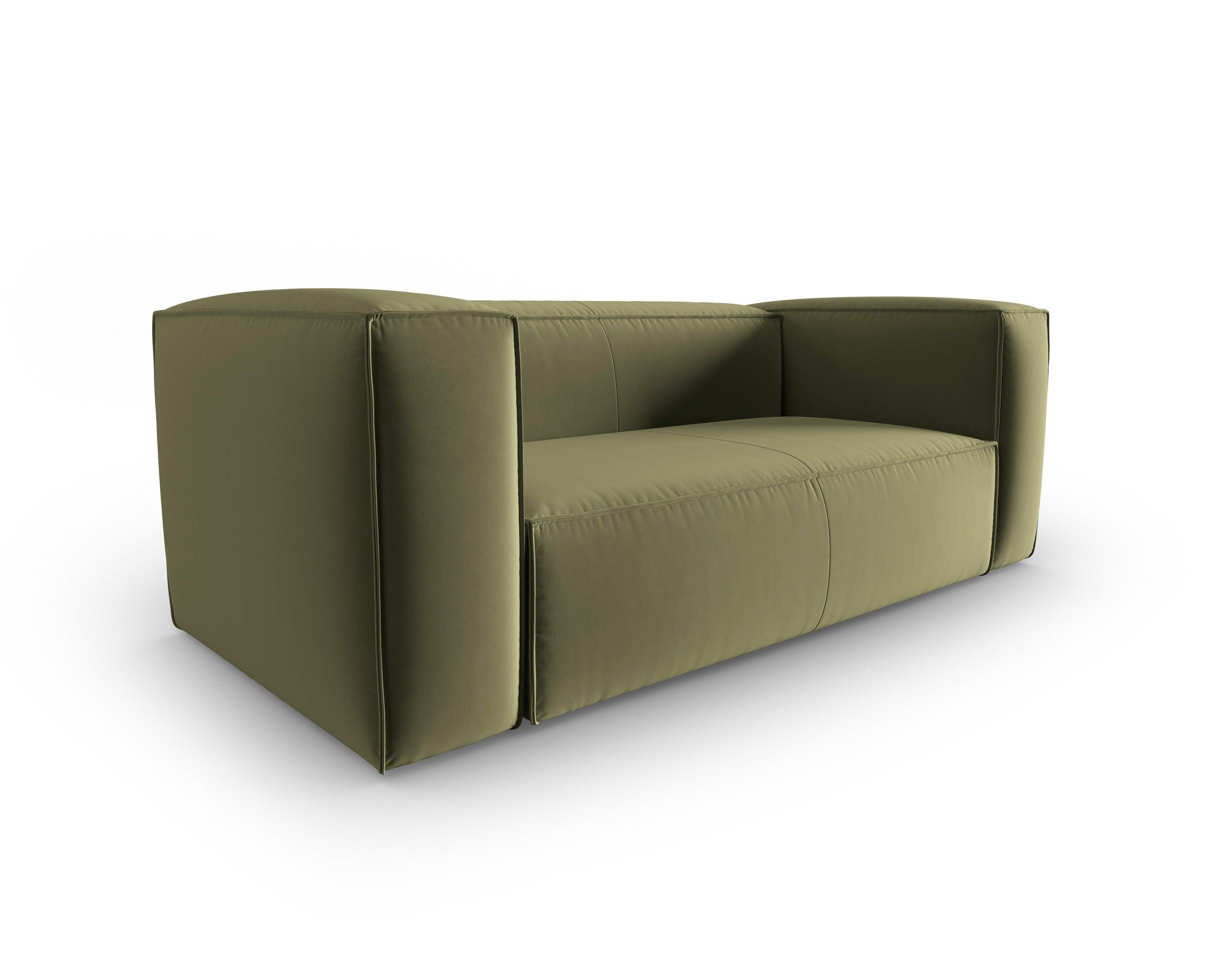 Velvet 2-seater sofa MACKAY light green