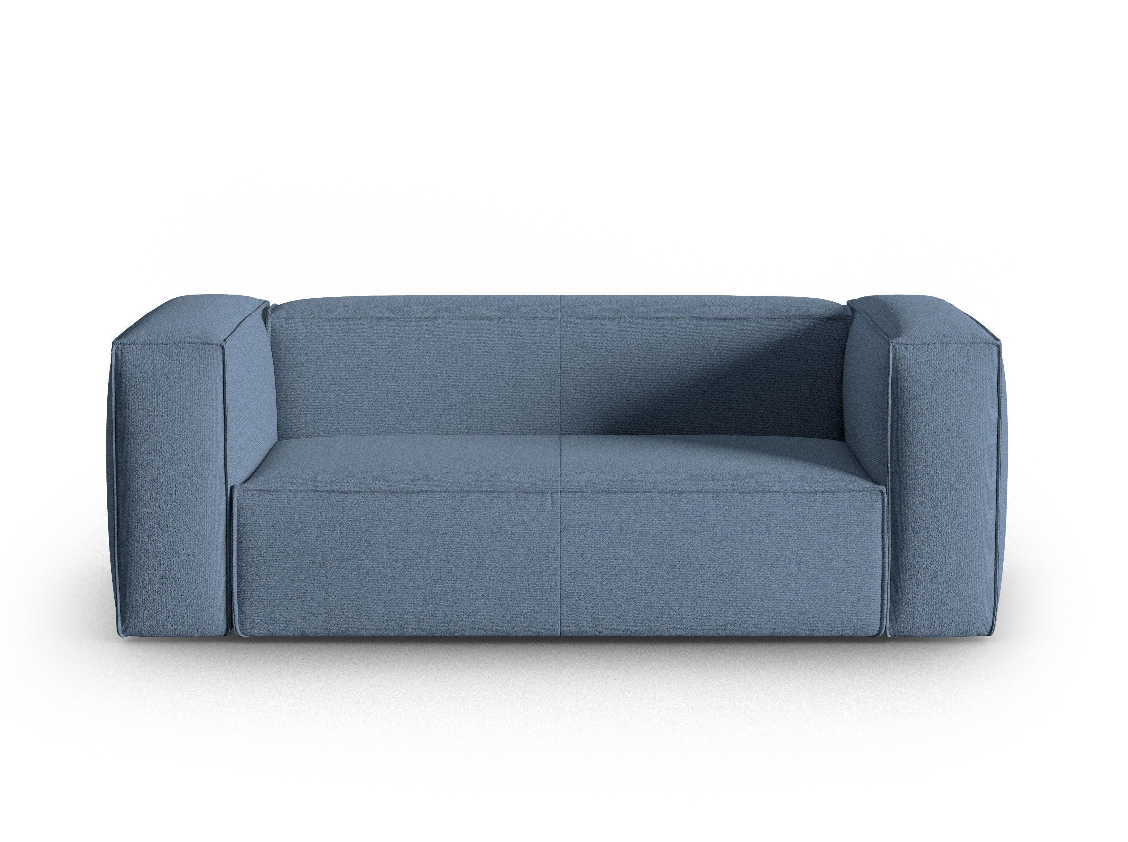 2-seater sofa MACKAY blue boucle