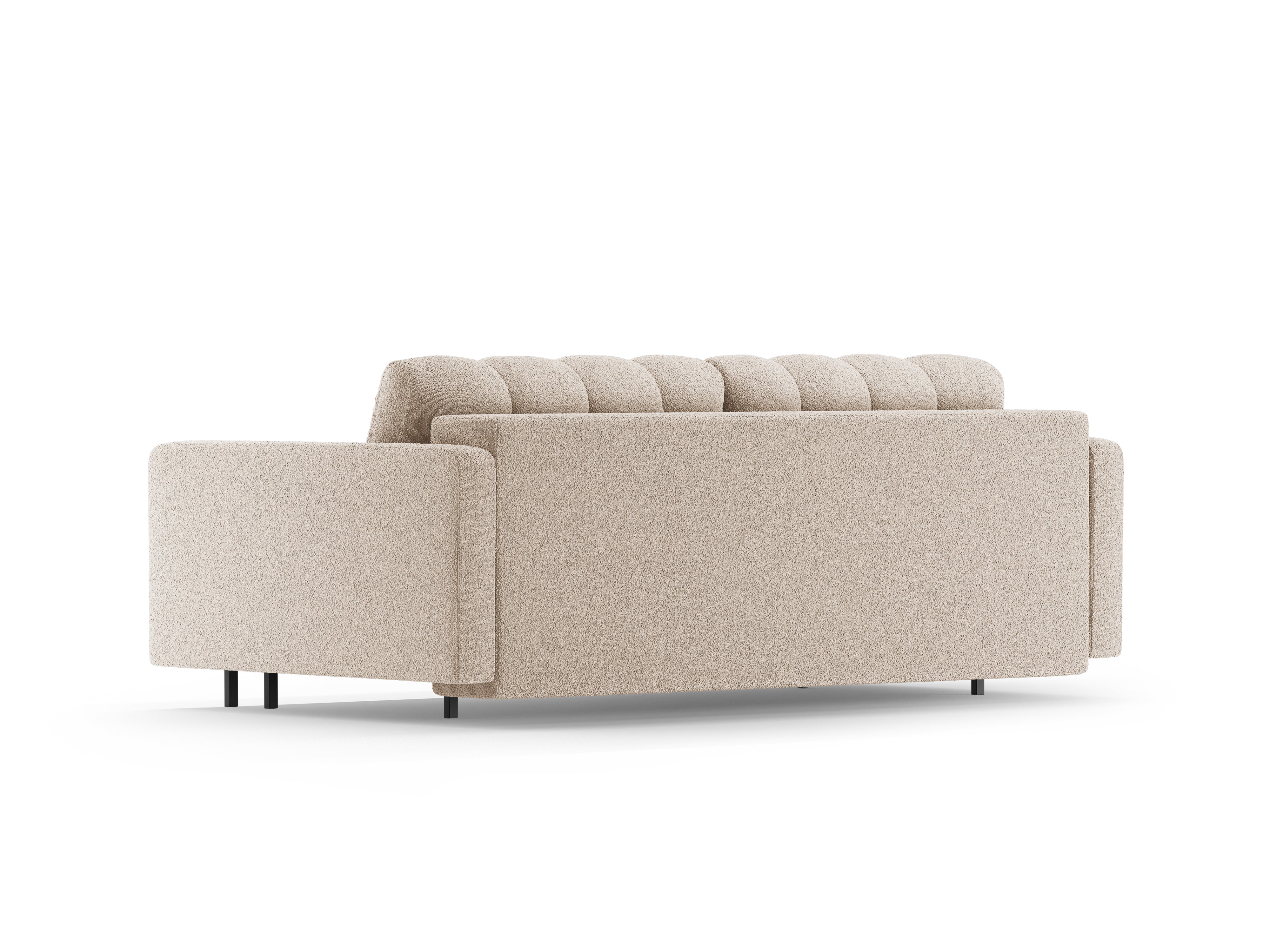 3-Sitzer Sofa mit Schlaffunktion BALI beige Bouclé mit schwarzem Untergestell