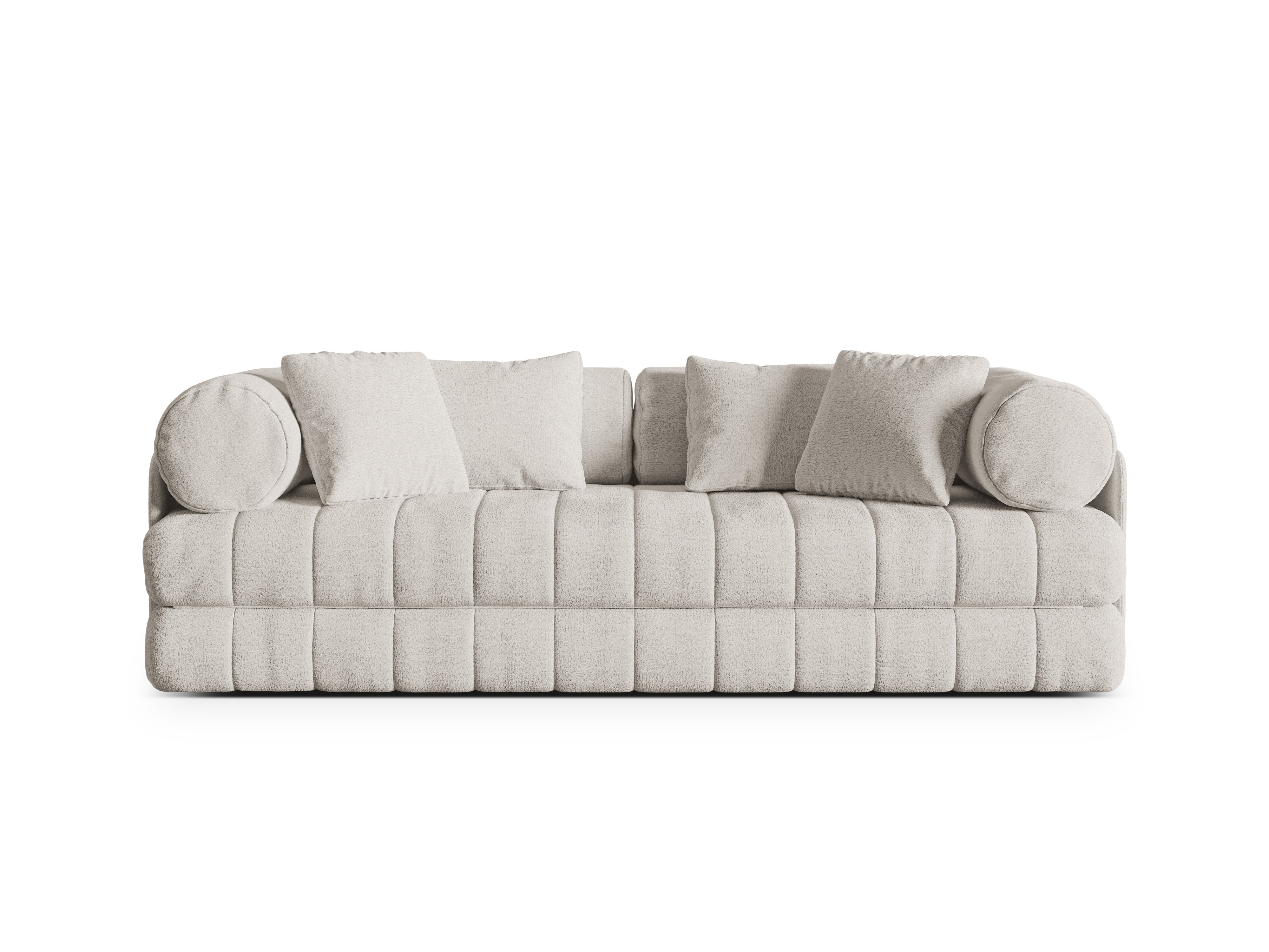 3-seater sofa with sleeping function KEMI cream bouclé