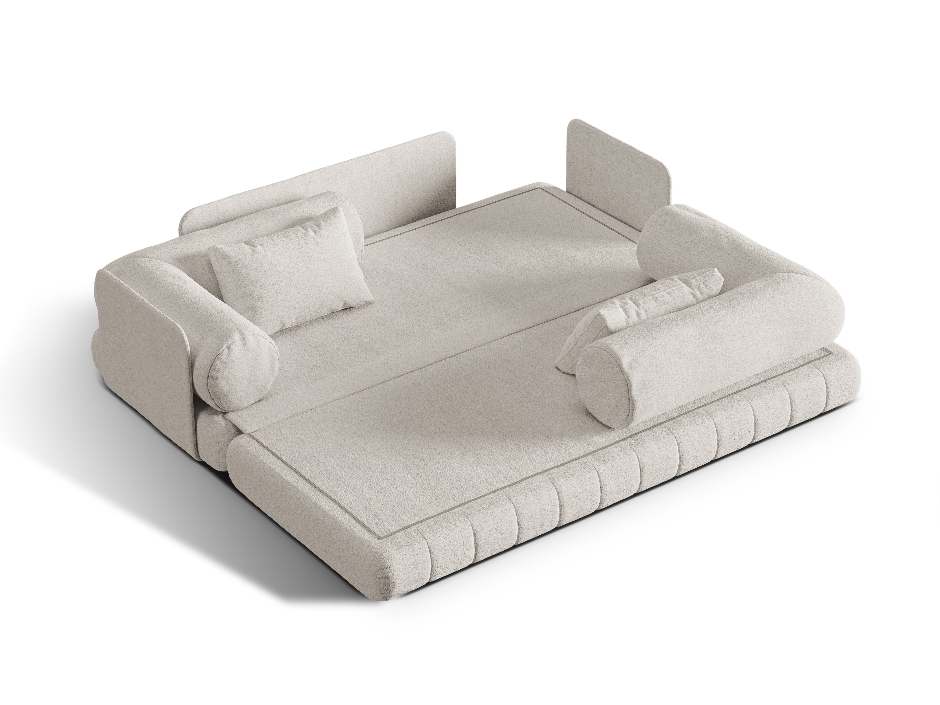 3-seater sofa with sleeping function KEMI cream bouclé