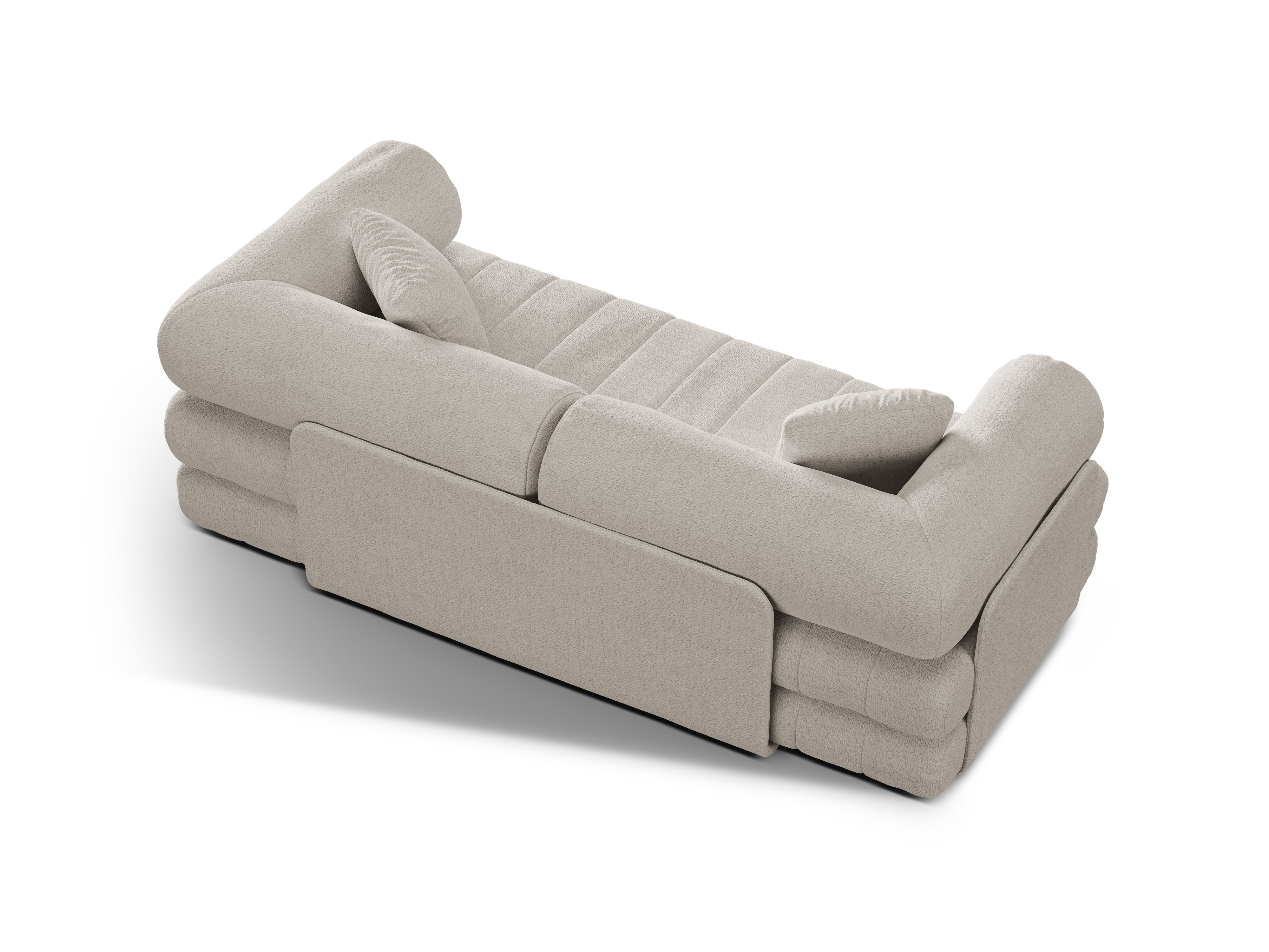 3-seater sofa with sleeping function KEMI cream bouclé