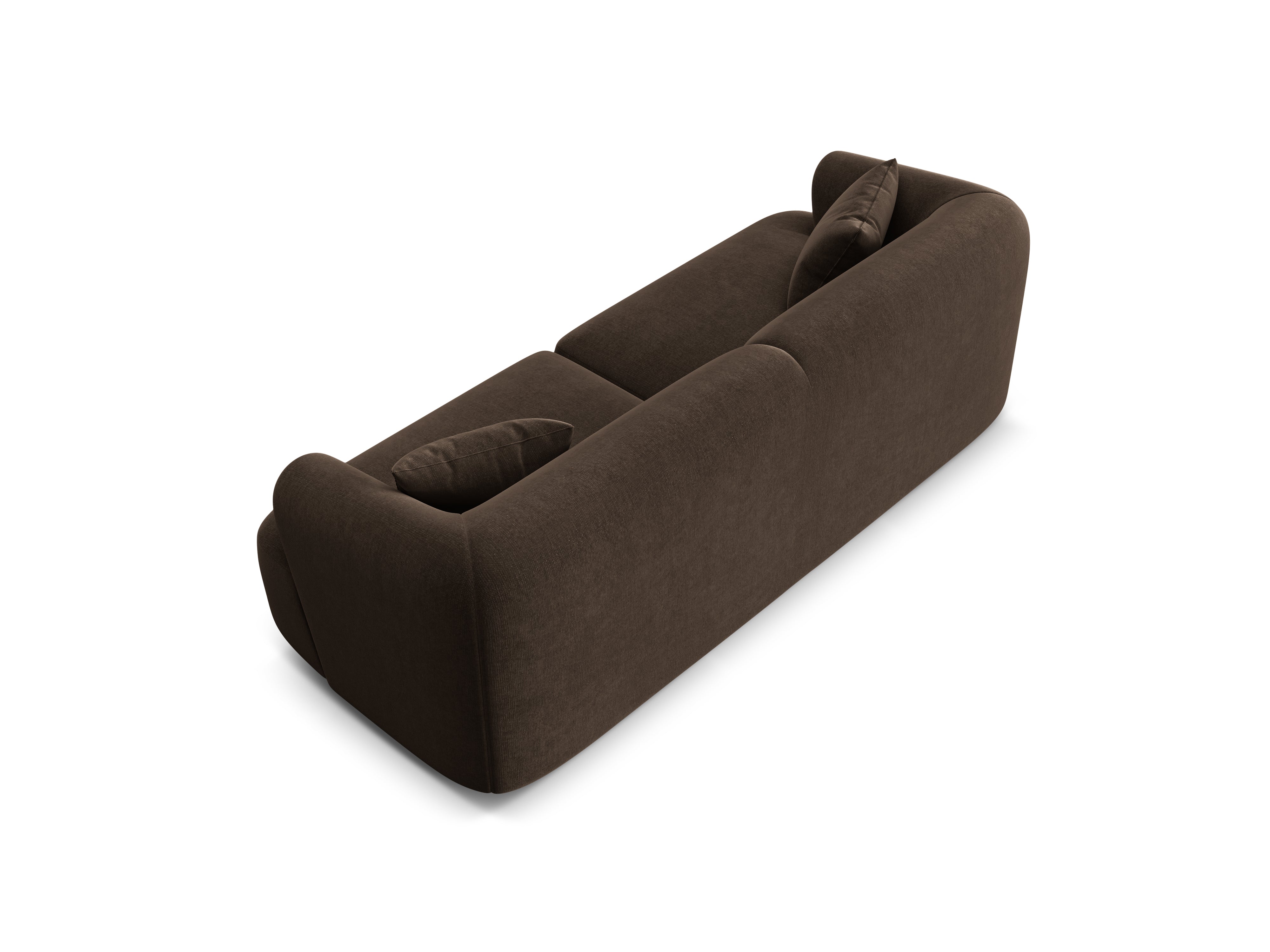 Sofa aus Samt 3-sitzig CAMPI schokoladenbraun