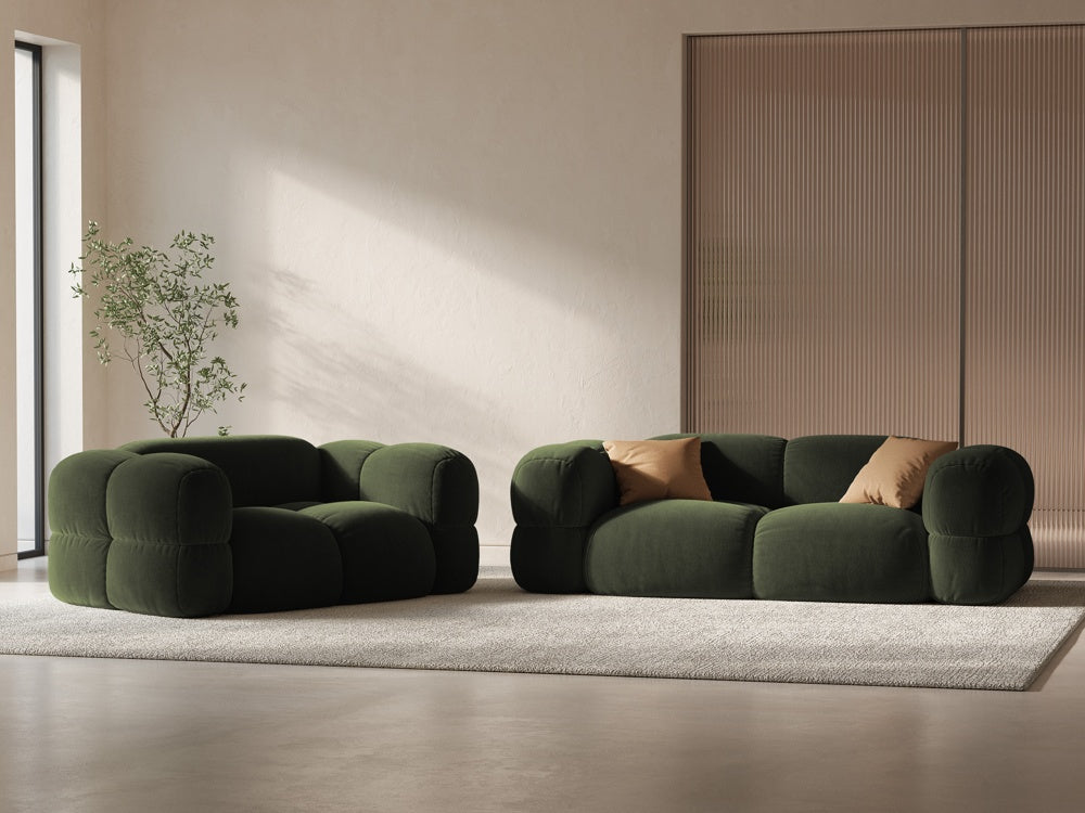 Sofa 3-sitzig aus Samt LORETTO grün