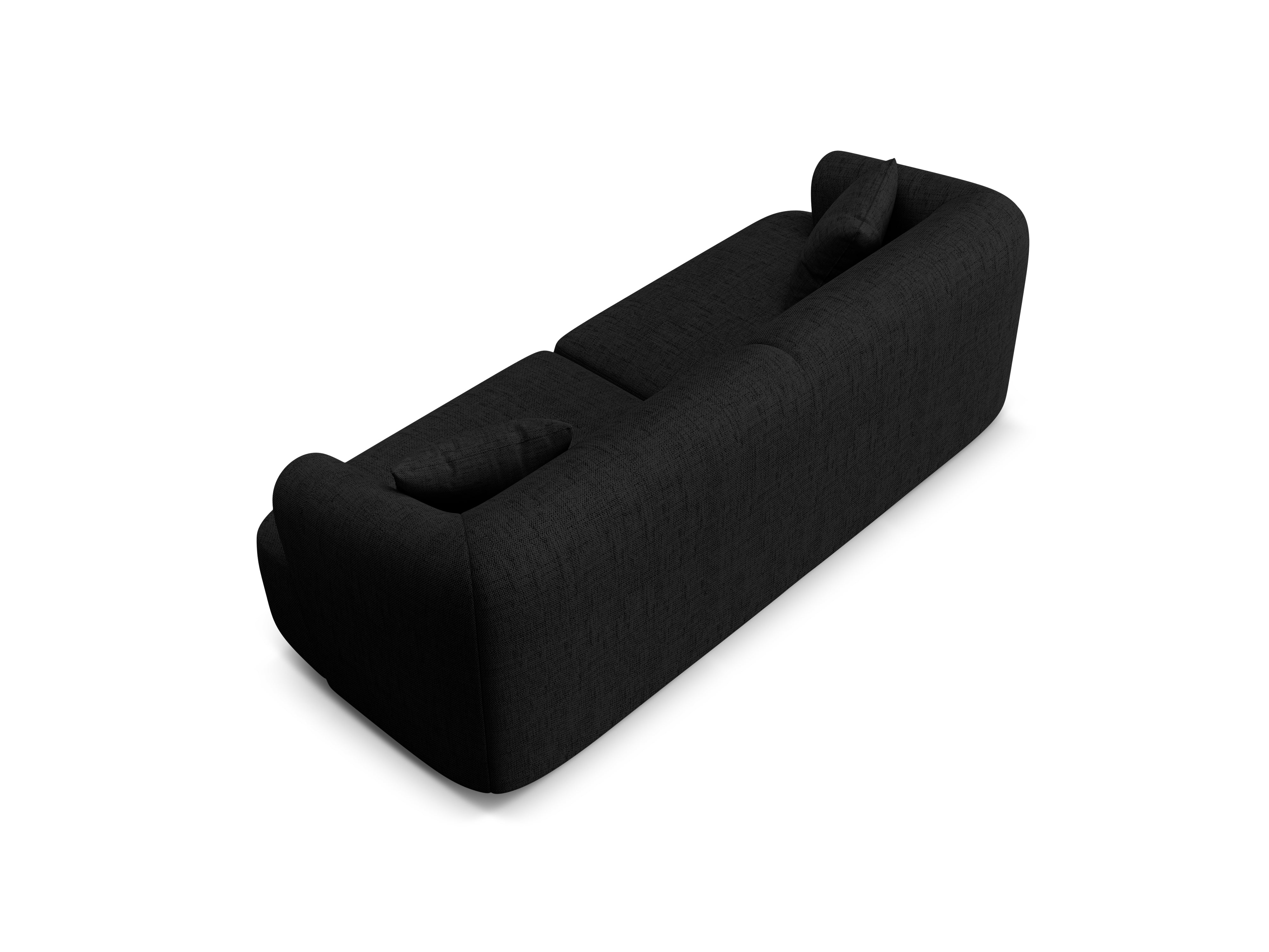 Sofa 3-Sitzer CAMPI schwarzer Chenille
